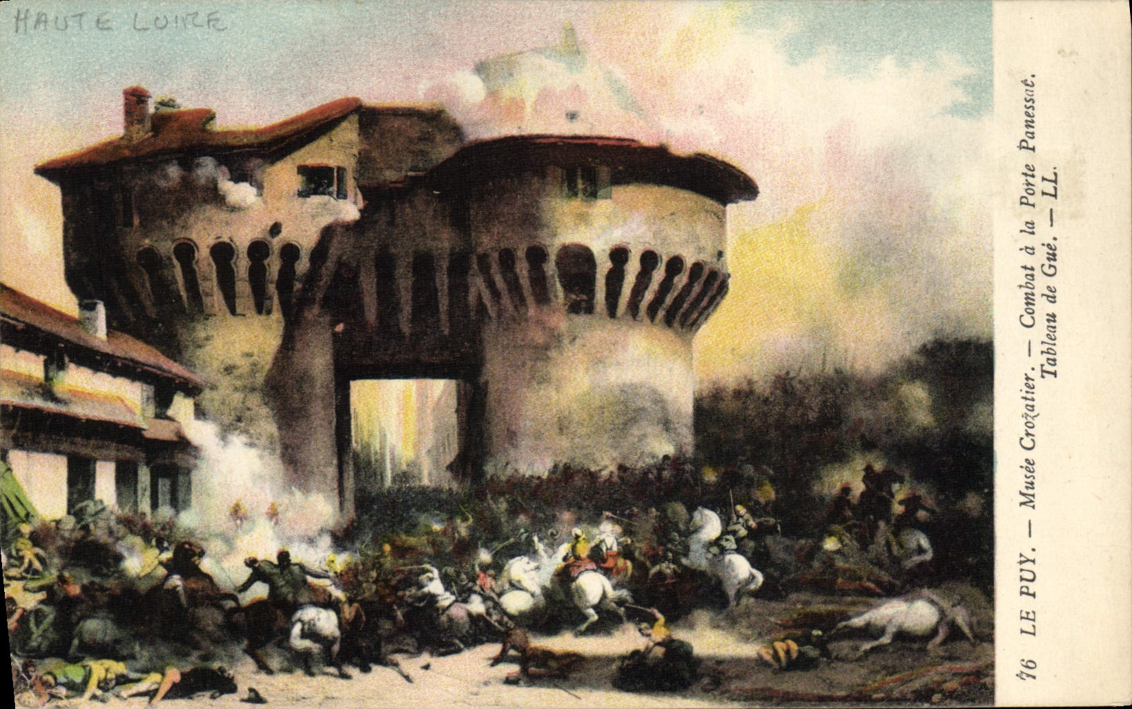CPA Le Puy Musee Crozatier Combat a la porte Panessot Tableau de Gue