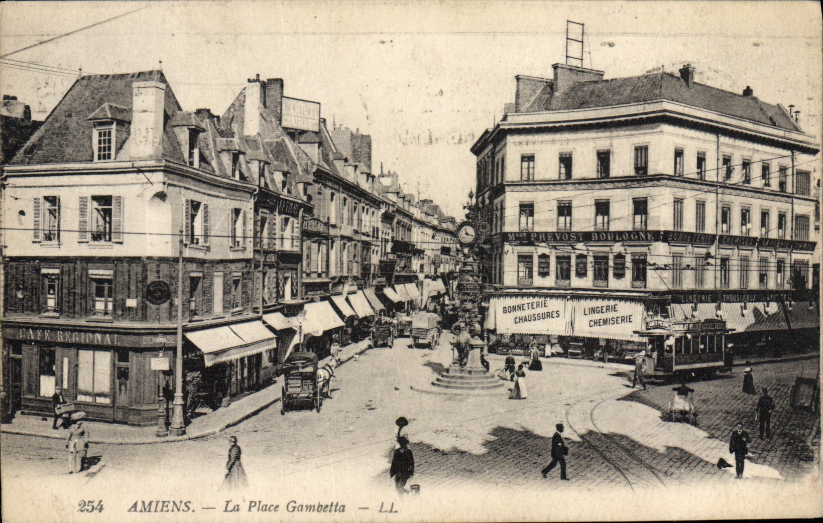 VINTAGE POSTCARD Amiens the Gambetta Place