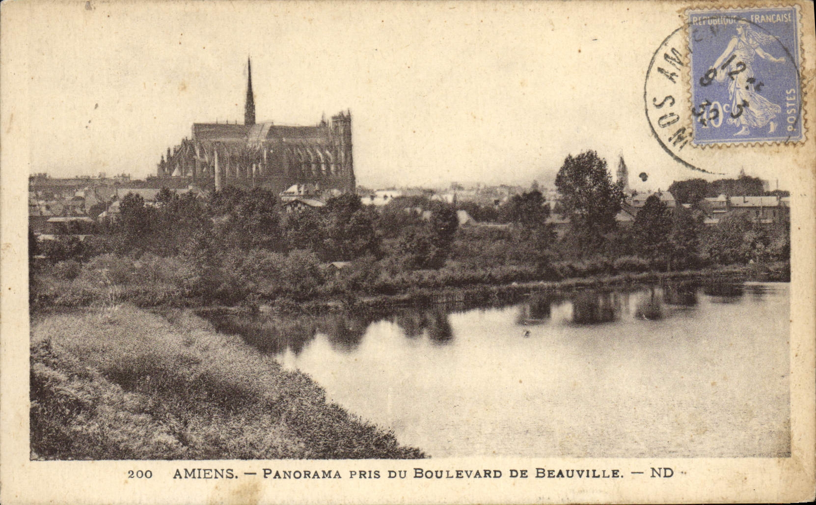 VINTAGE POSTCARD Amiens Panorama Taken Of the Boulevard De Beauville