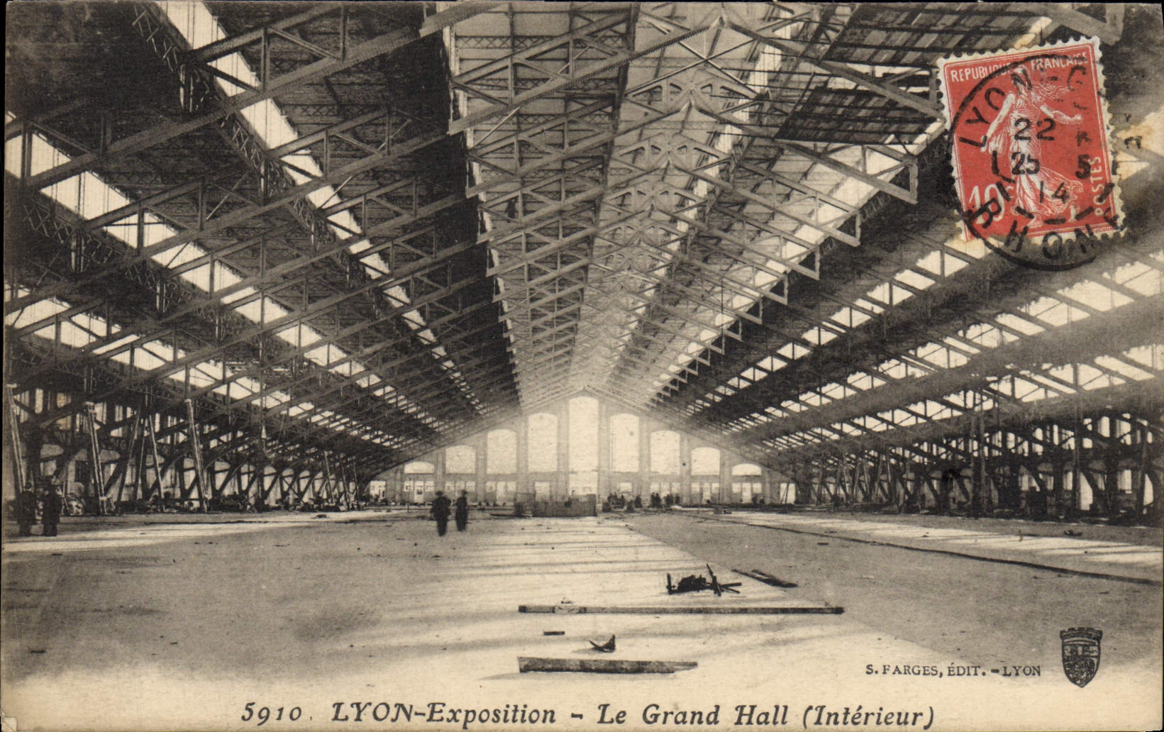 POSTAL Lyon de la VENDIMIA justa el Pasillo grande