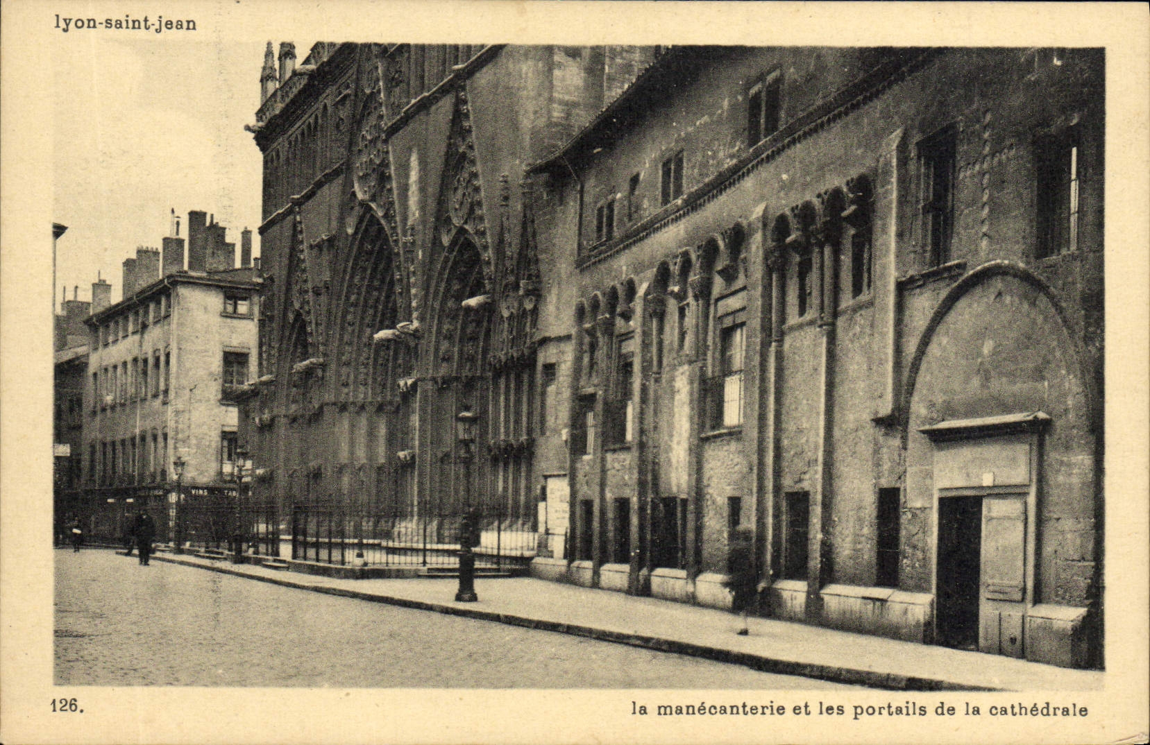 Manecantery de Lyon Jean de la POSTAL de la VENDIMIA y puertas santos de la catedral