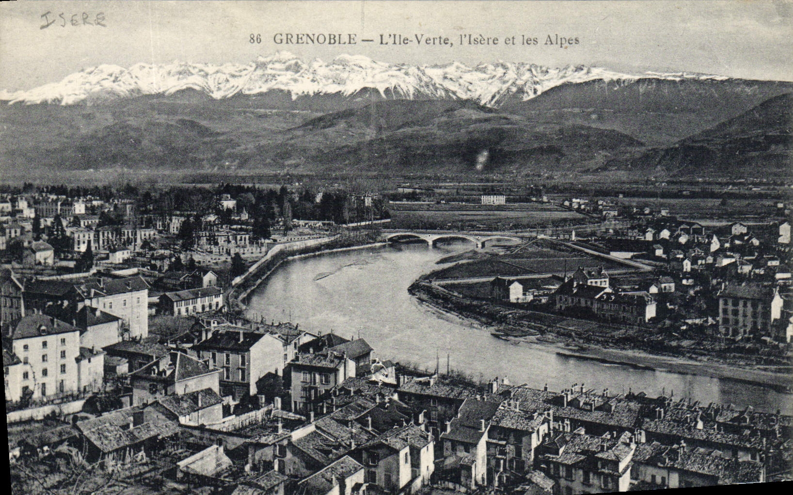 POSTAL Grenoble de la VENDIMIA la isla verde Isere y las montan@as