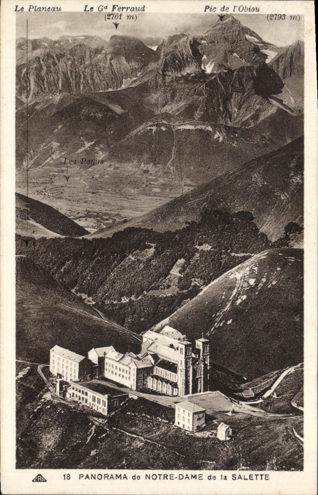 VINTAGE POSTCARD Panorama of Notre Dame of Salette