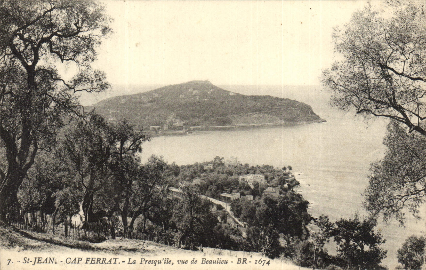 Cabo Ferrat del St Jaan de la POSTAL de la VENDIMIA el De visto península Beaulieu