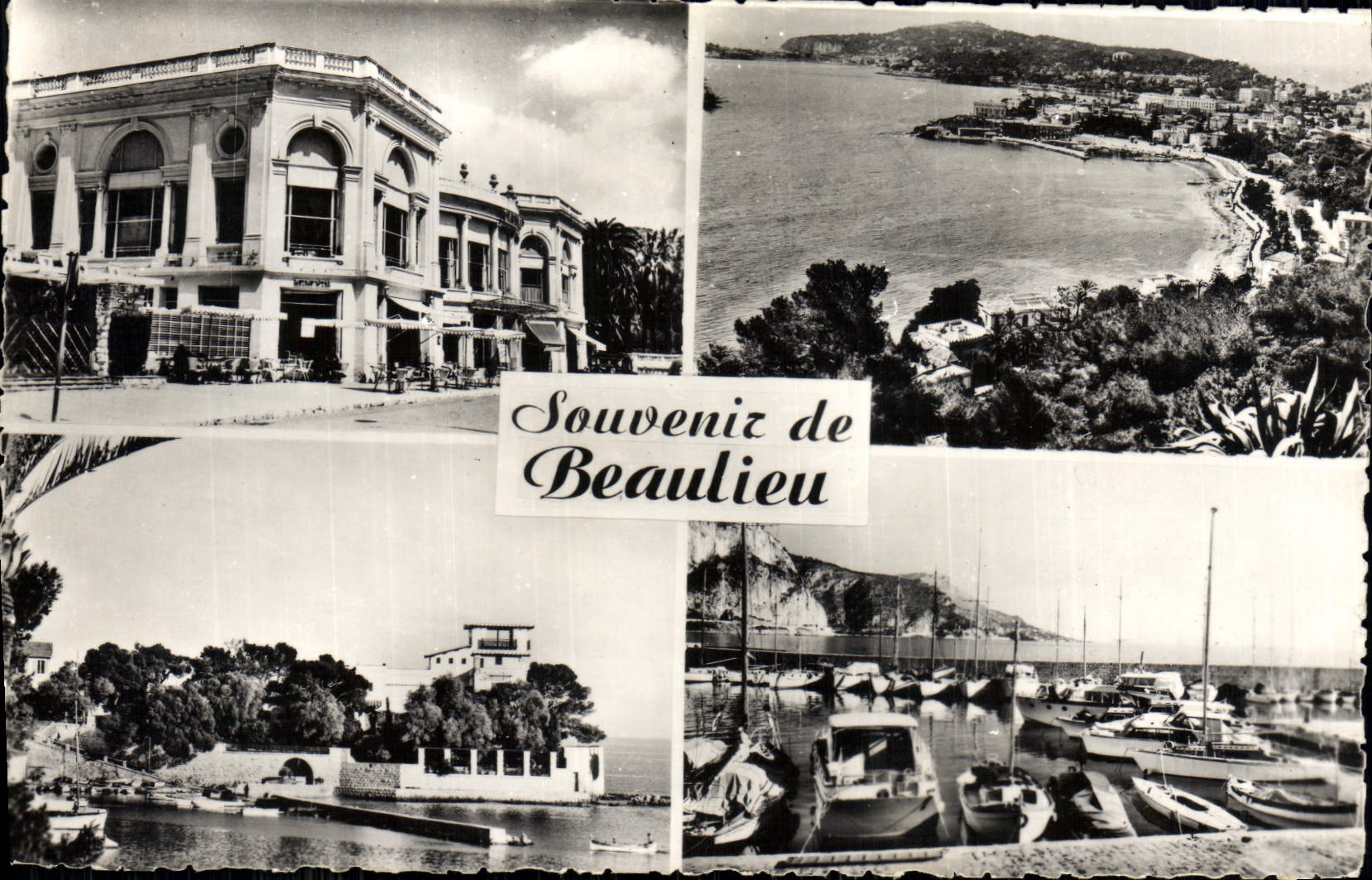 CPM Souvenir de Beaulieu Le casino Vue generale de la baie La villa grecque Le port de plaisance