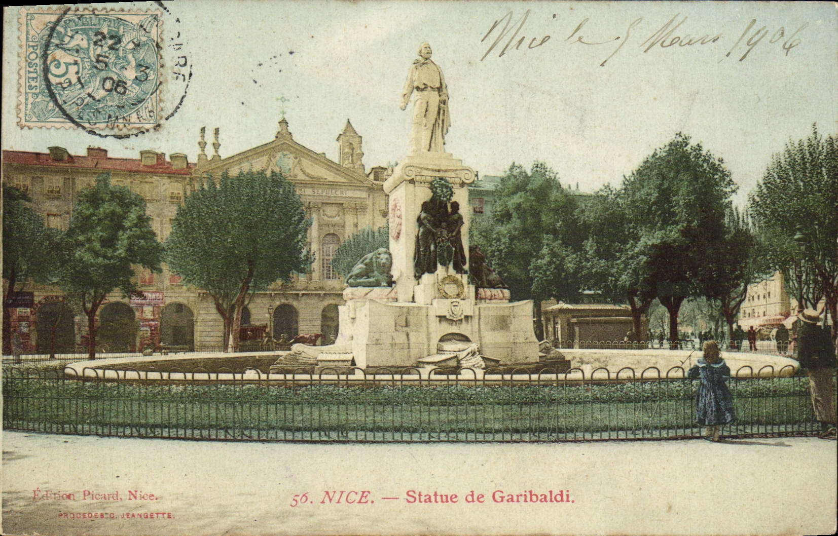 CPA Nice Statue de Garibaldi