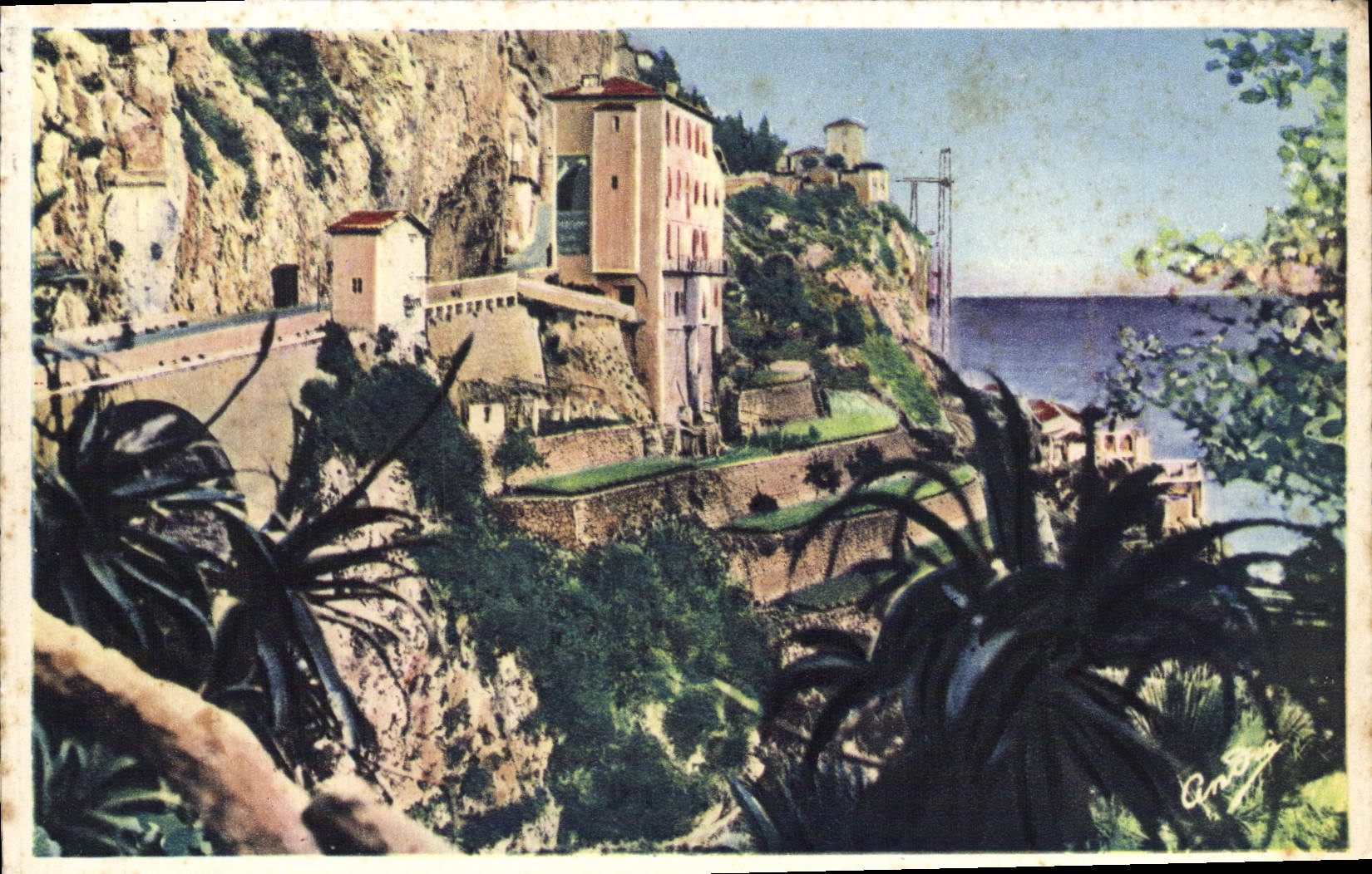 CPA Menton Le Pont Frontiere