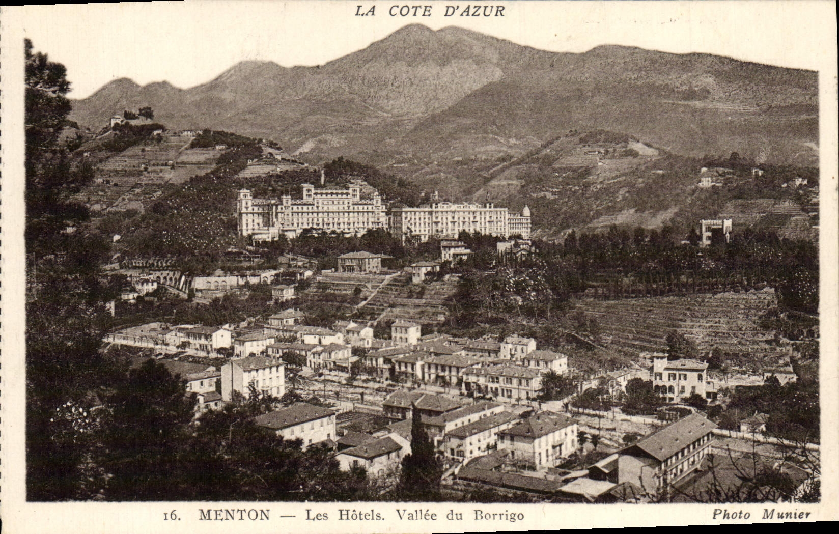 CPA Menton Les Hotels Vallee du Borrigo