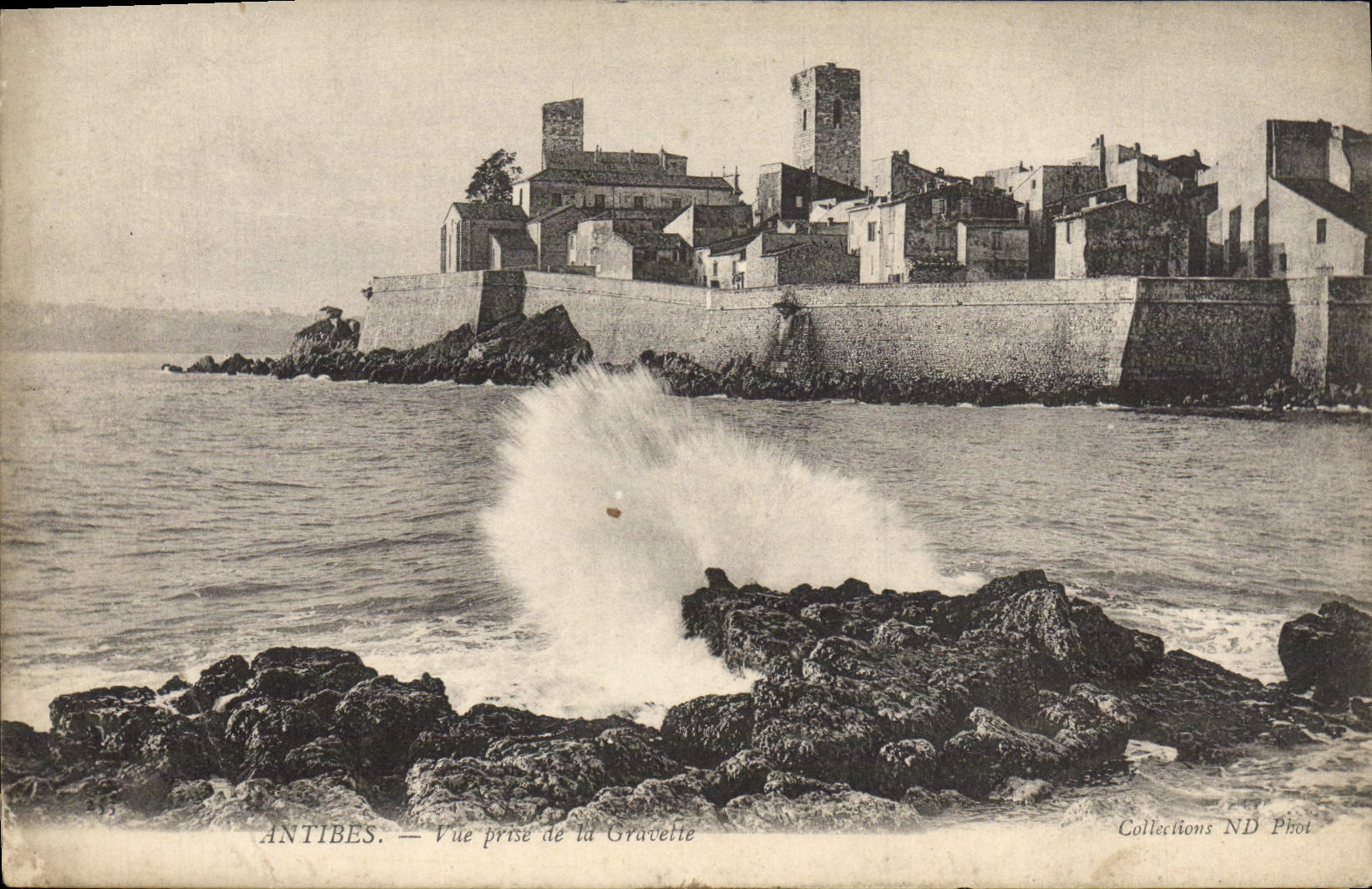 VINTAGE POSTCARD Antibes Seen from of Gravette