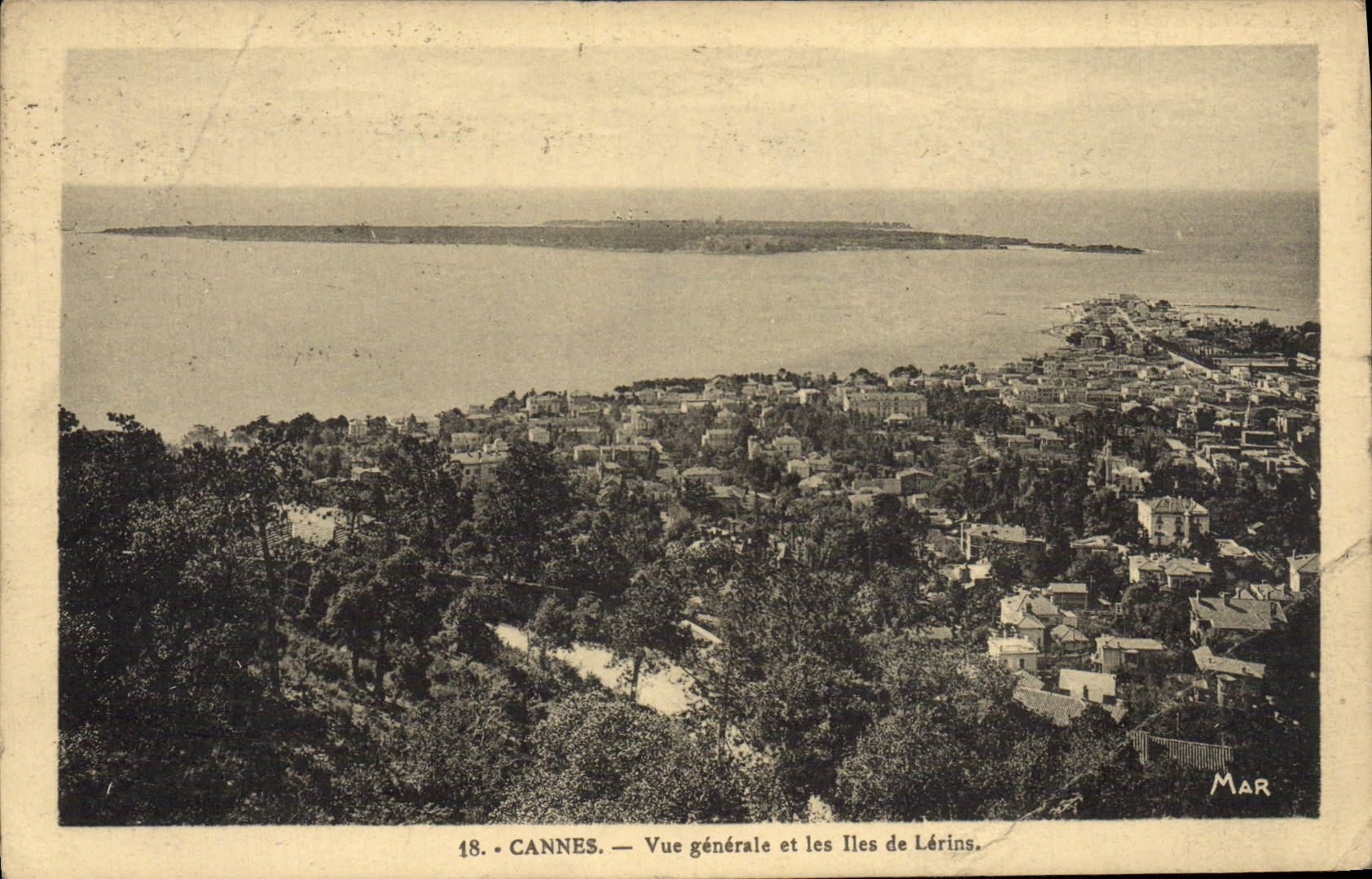VINTAGE POSTCARD Cannes View and Islands of Lerins