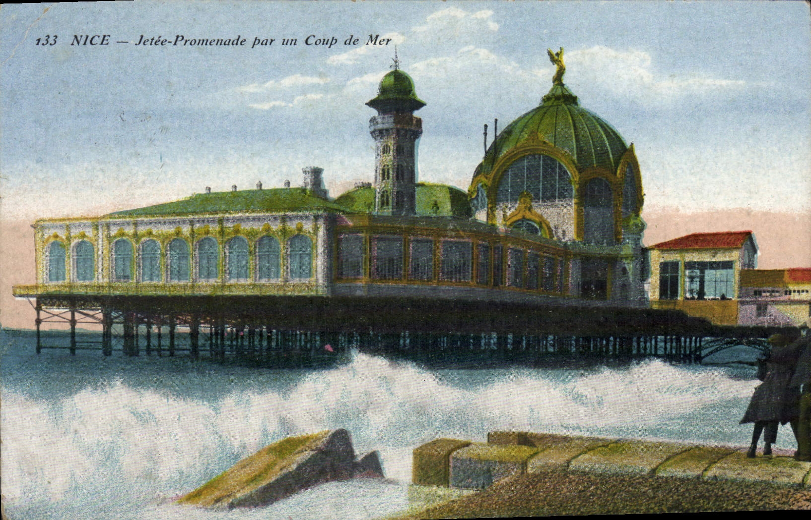 CPA Nice Jetee promenade par un coup de mer