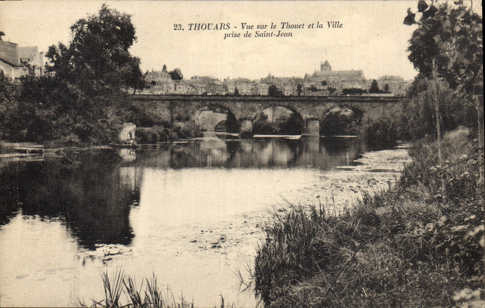 VINTAGE POSTCARD Thouars Seen On Thouet and the City taken of St Jean
