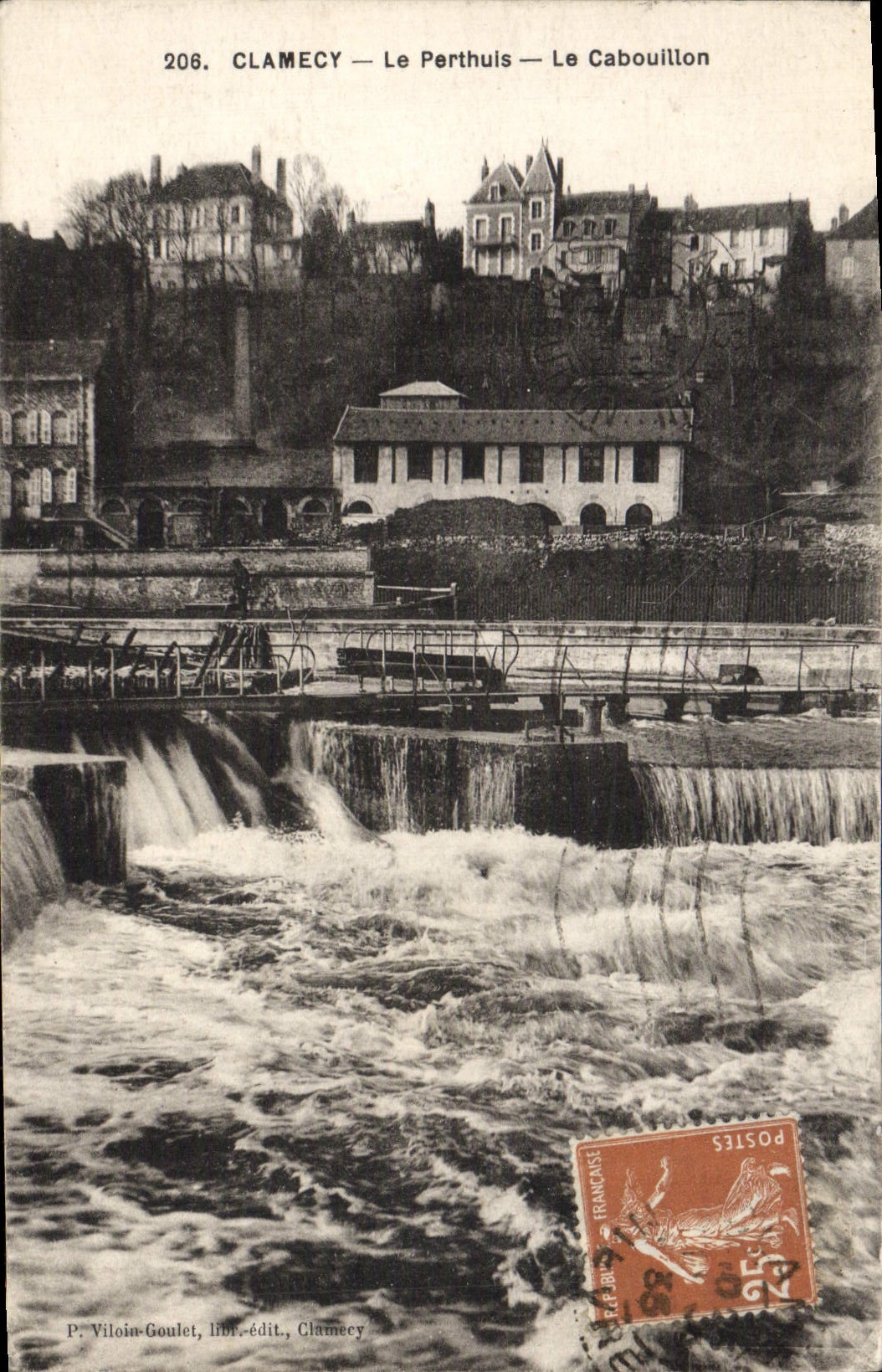VINTAGE POSTCARD Clamecy Perthuis Cabouillon