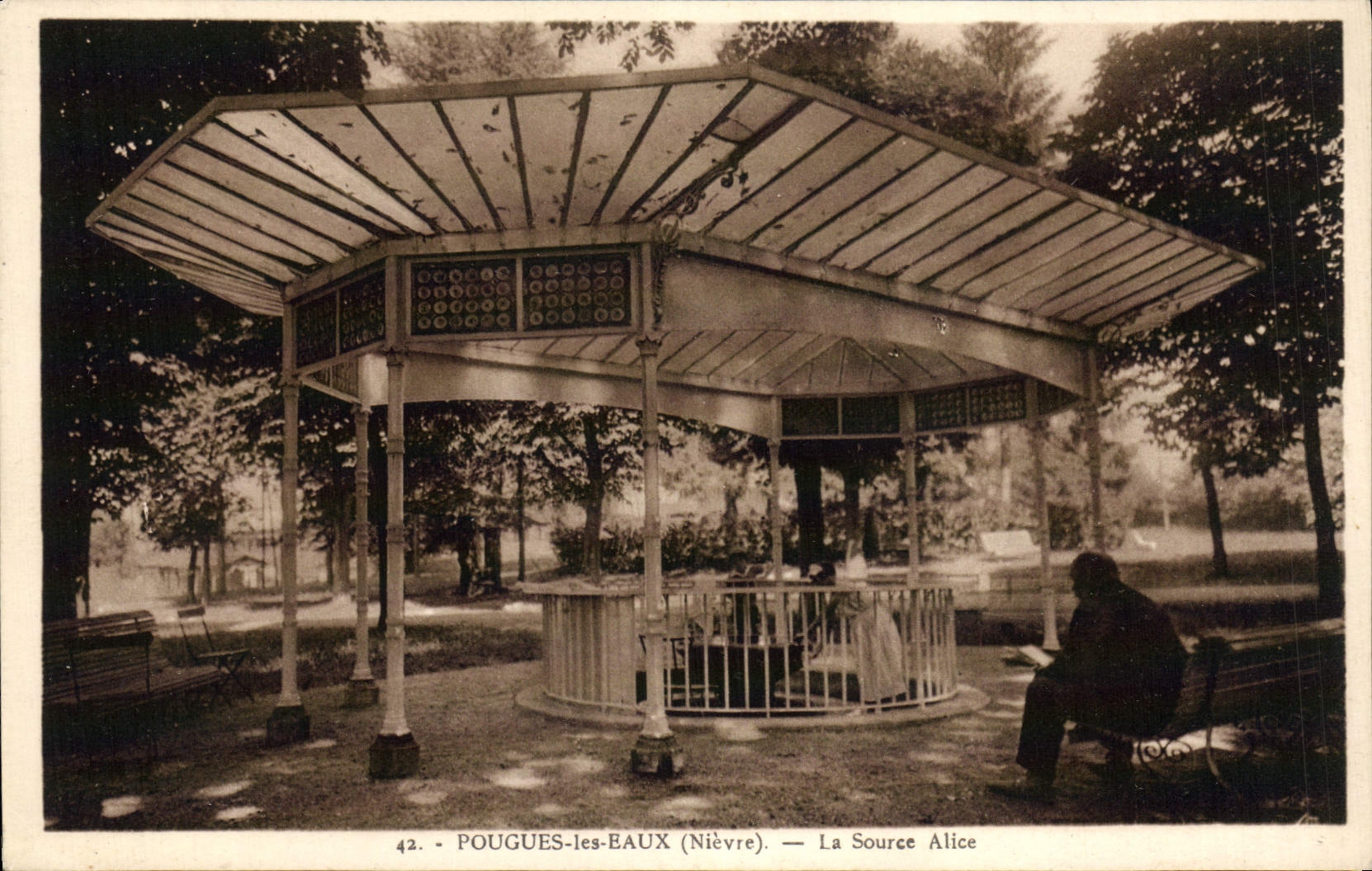 VINTAGE POSTCARD Pougues Water the Alice Source