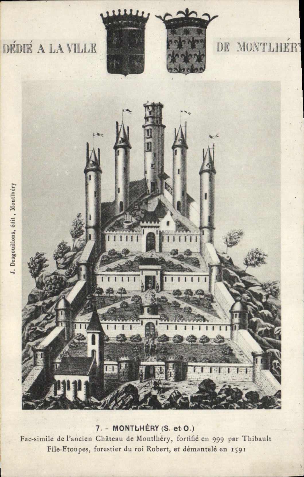 VINTAGE POSTCARD Montlhery Castle