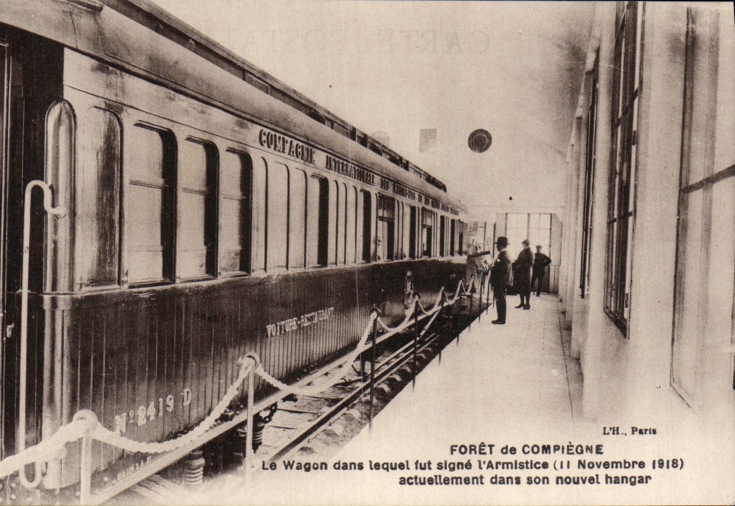 Taladro de la POSTAL de la VENDIMIA del tren de Militaria del armisticio de Compiegne
