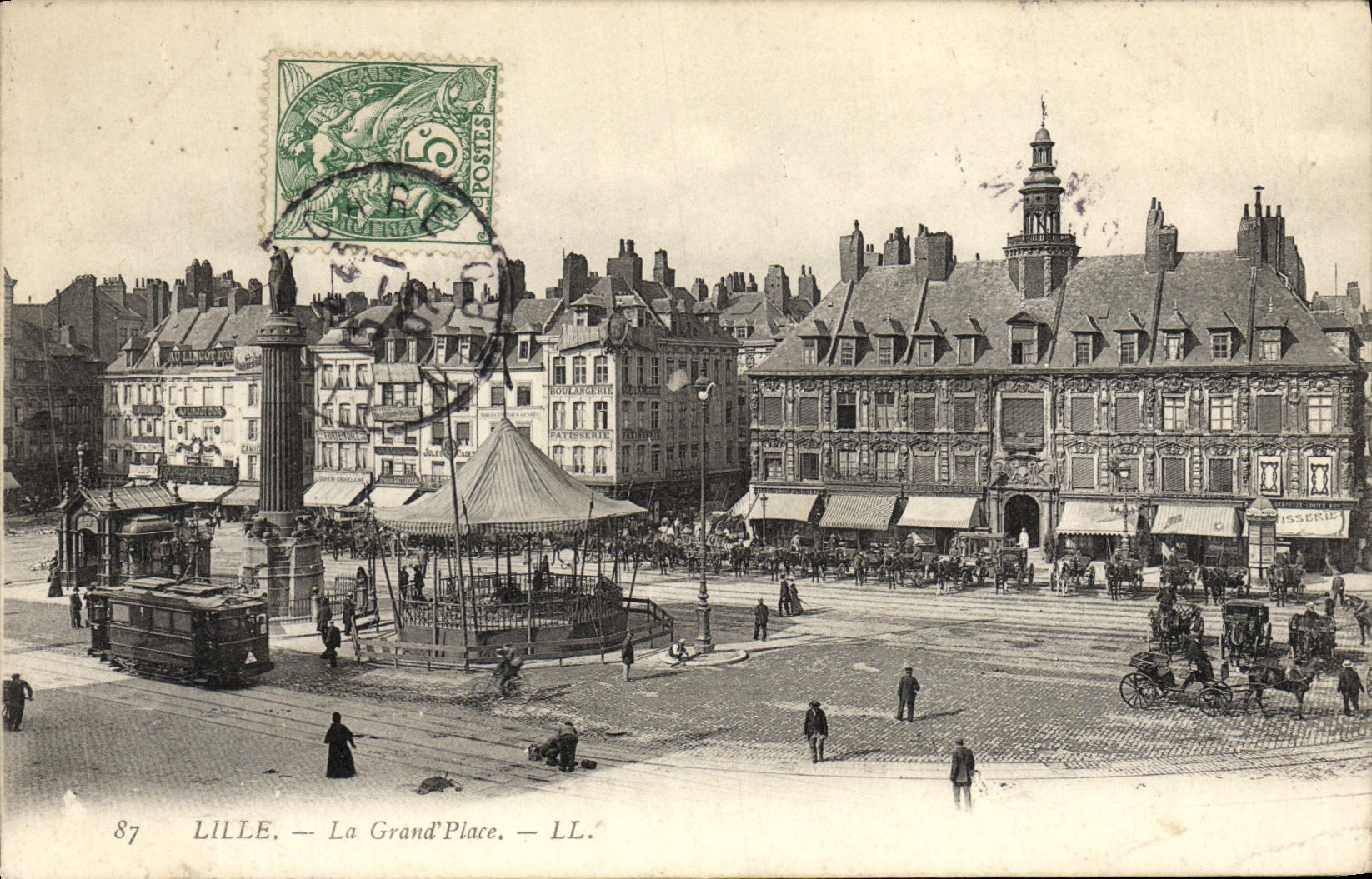 CPA Lille La Grand Place Tramway