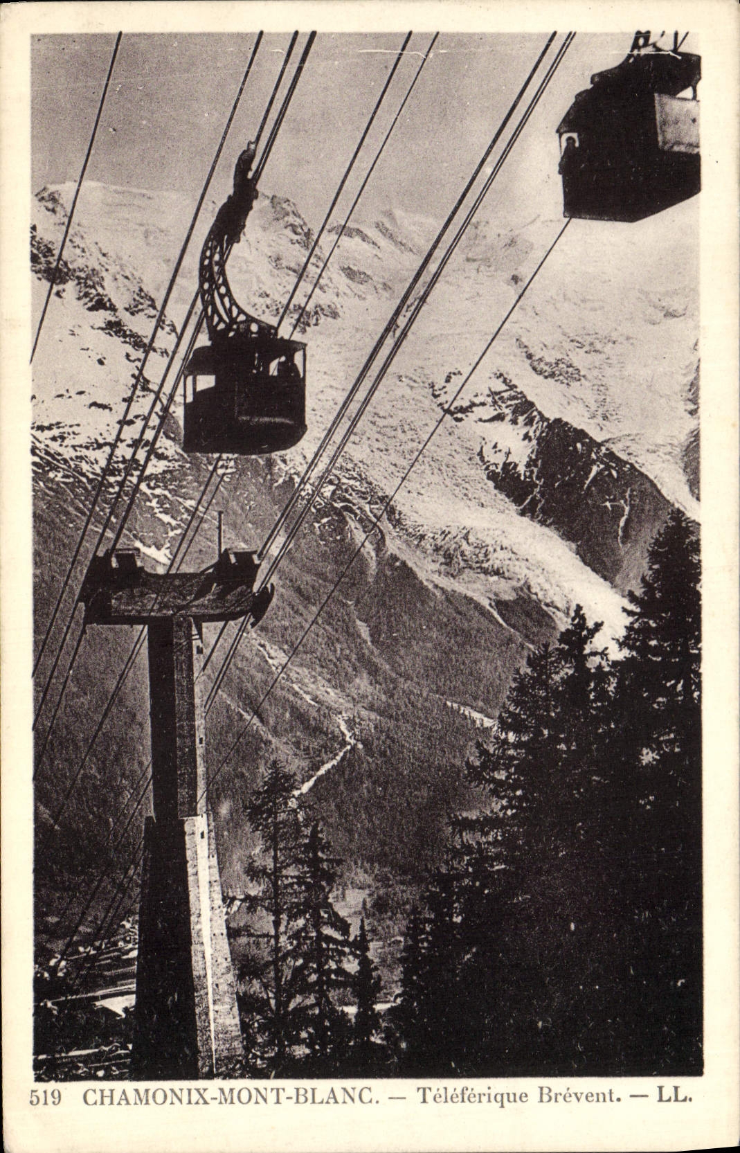 POSTAL Chamonix Mont Blanc Brevent Teleferic de la VENDIMIA