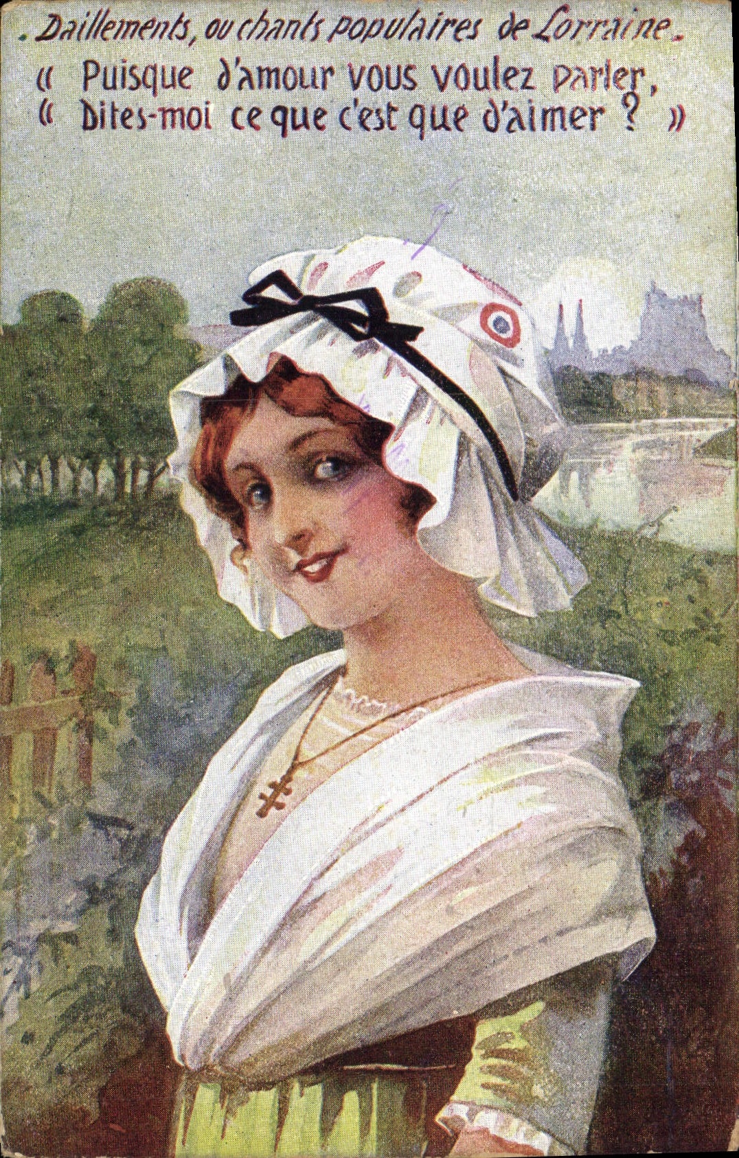 CPA Femme Folklore Lorraine