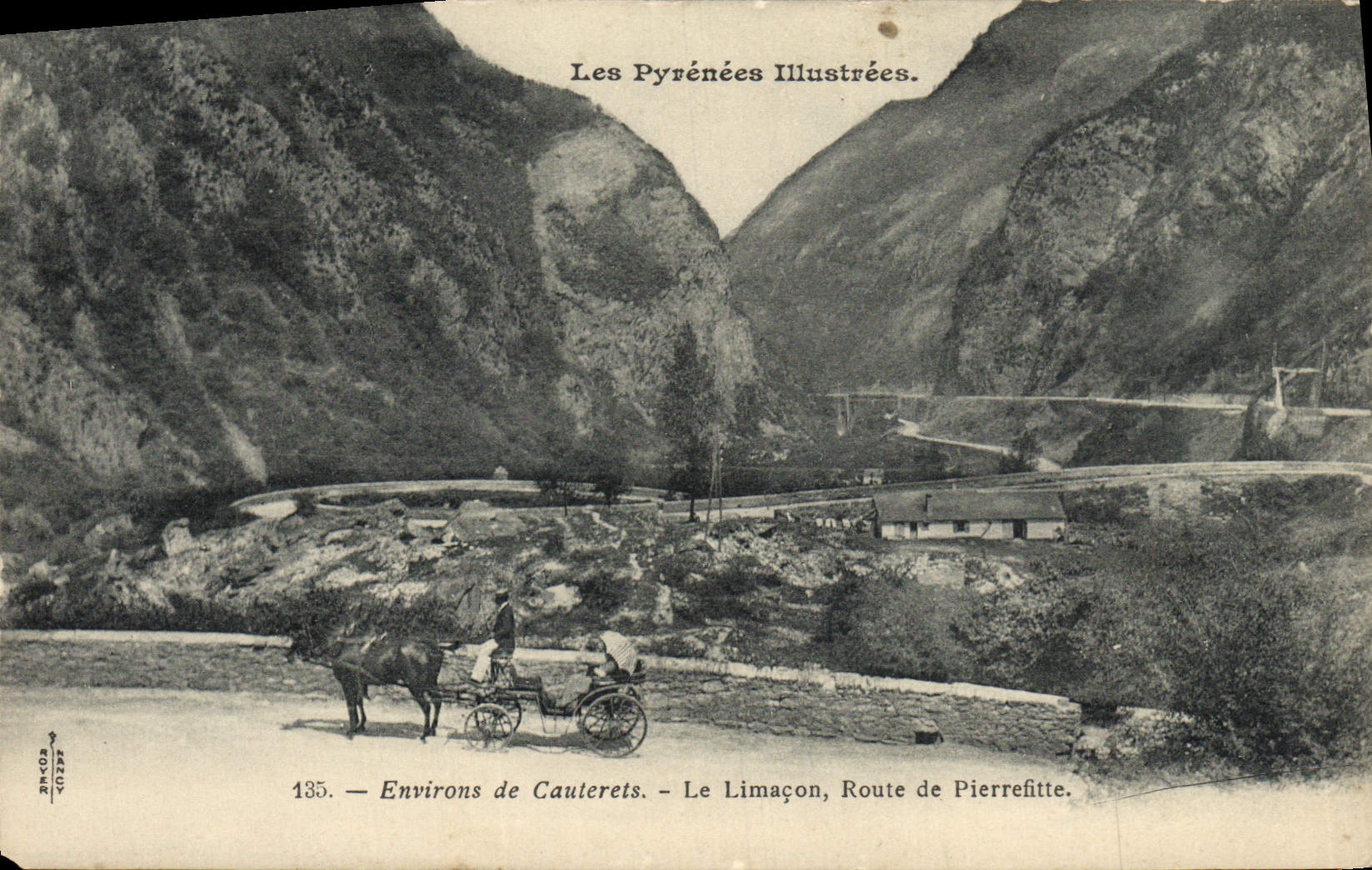 VINTAGE POSTCARD Cauterets the Snail Road of Pierrefitte