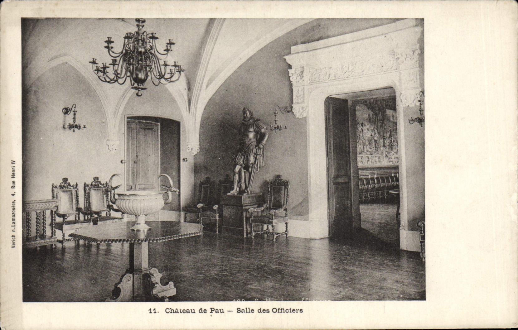 VINTAGE POSTCARD Pau Room of Oificiers Castle
