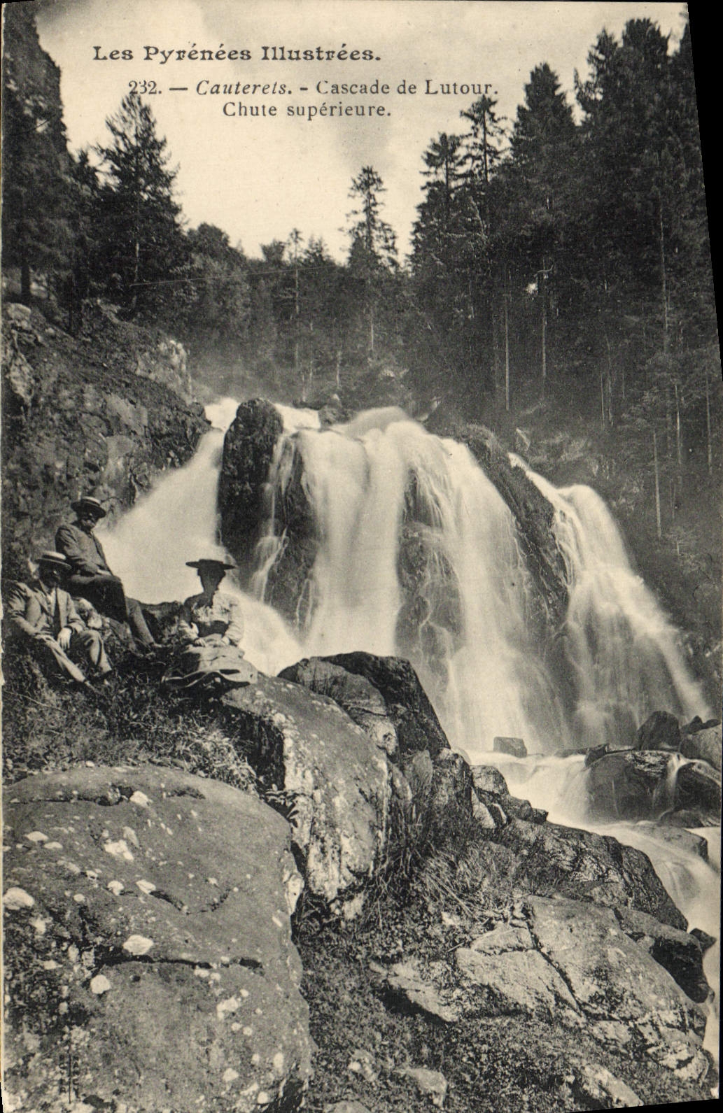 VINTAGE POSTCARD Cauterets Cascades of Lutour Chute higher