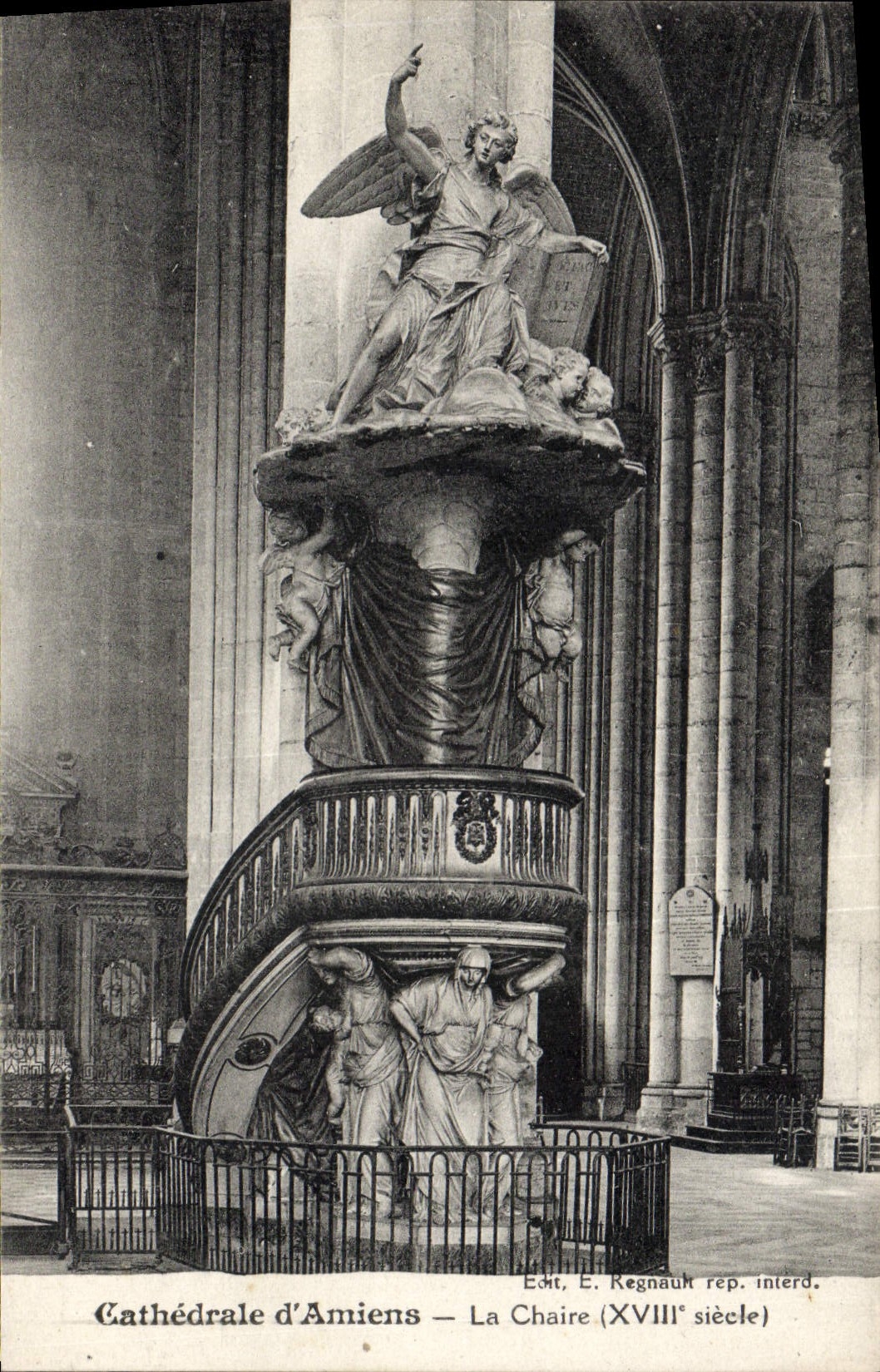 VINTAGE POSTCARD Cathedral of Amiens the Pulpit