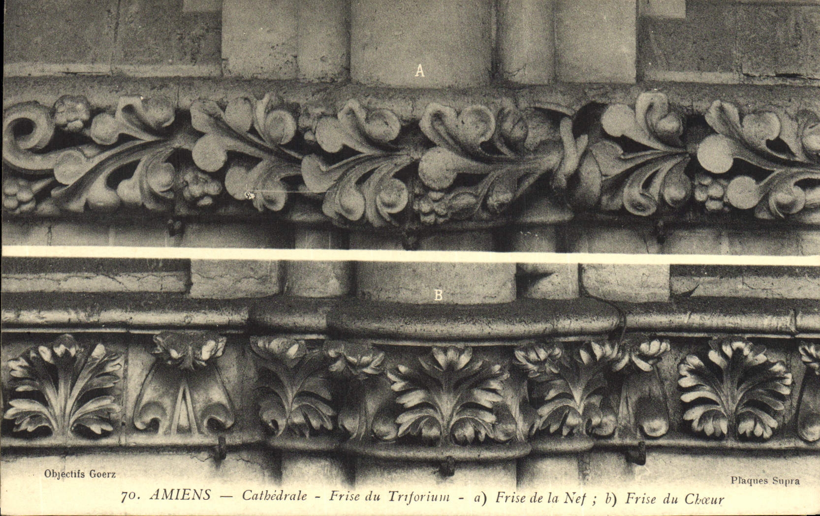 CPA Cathedrale d'Amiens Frise du Triforium Frise de la nef Frise du choeur
