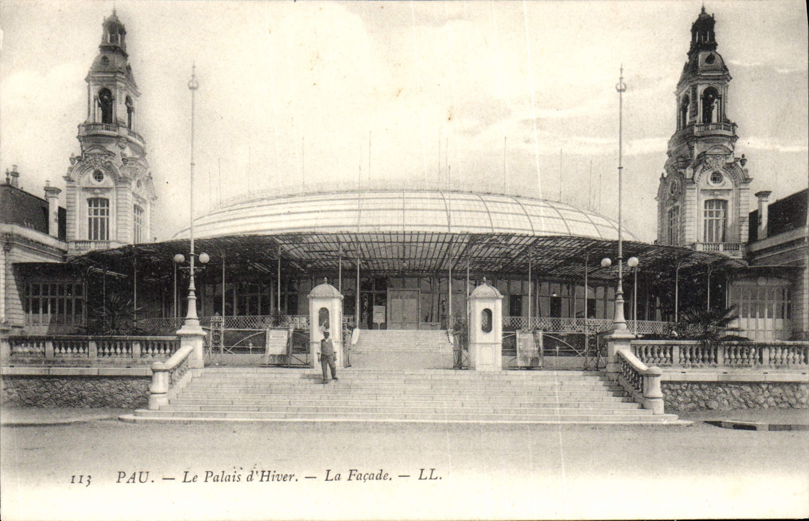 VINTAGE POSTCARD Pau the Palate of Winter the Frontage