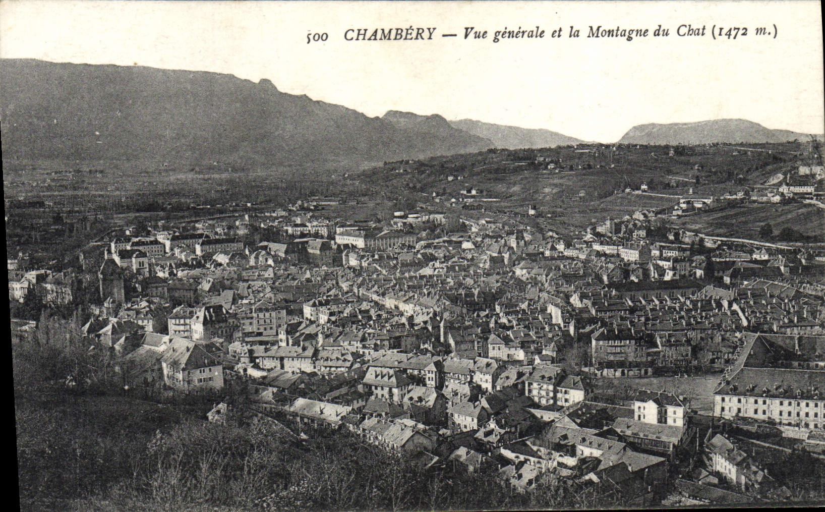 VINTAGE POSTCARD Chambéry View and the Mountain of the Cat