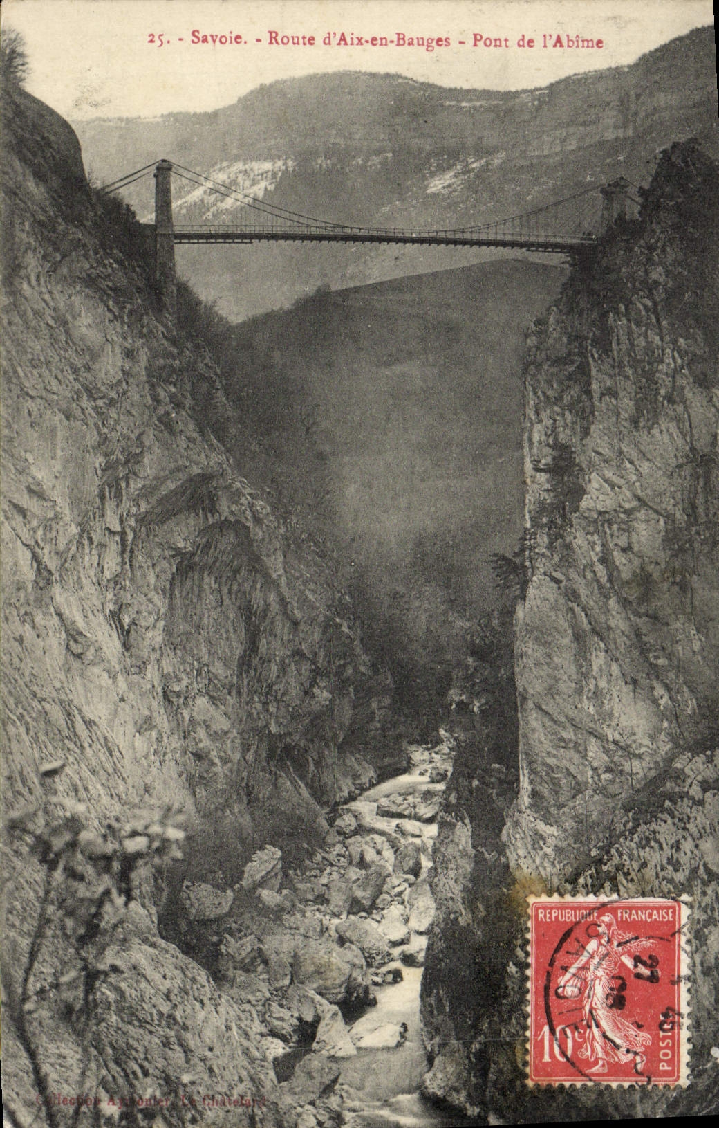 CPA Savoie Route d'Aix en Bauges Pont de l'Abime