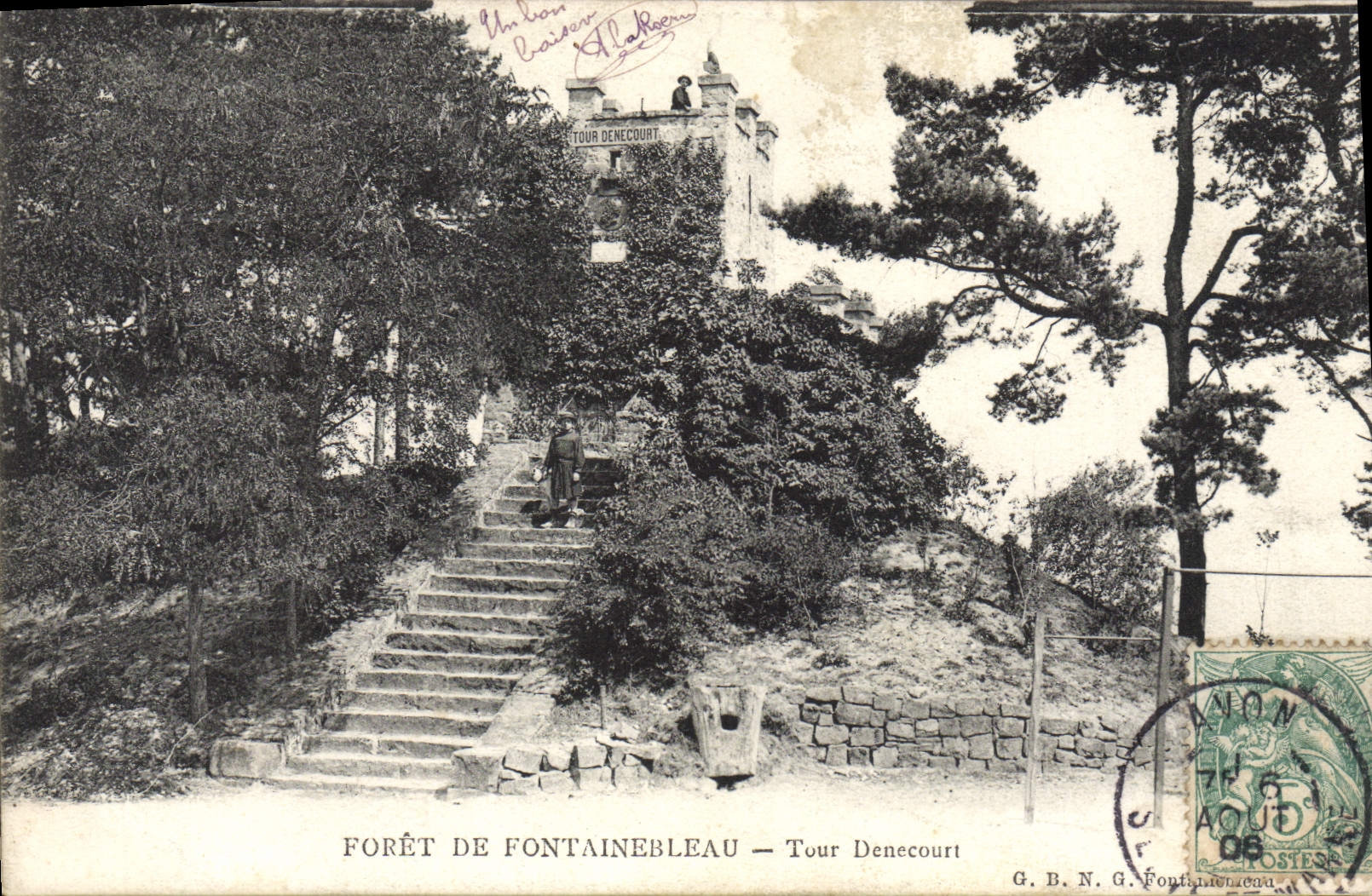 VINTAGE POSTCARD Drill De Fontainebleau Denecourt Turn