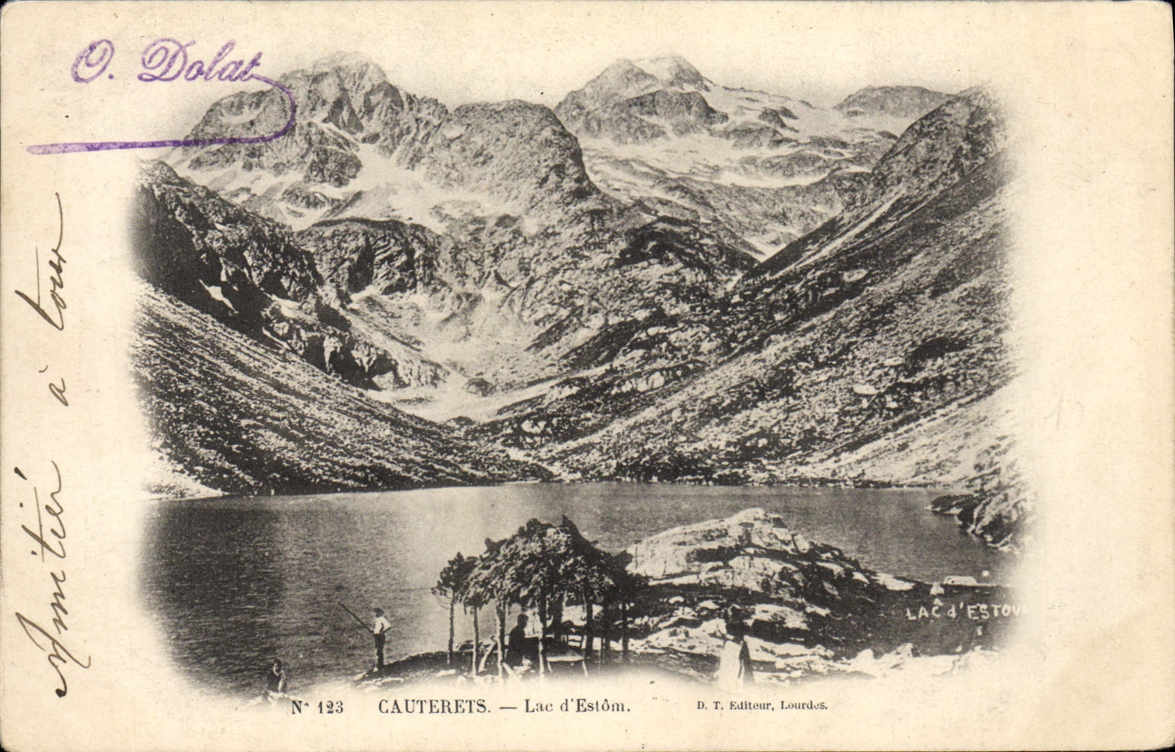 VINTAGE POSTCARD Cauterets Lake Estom