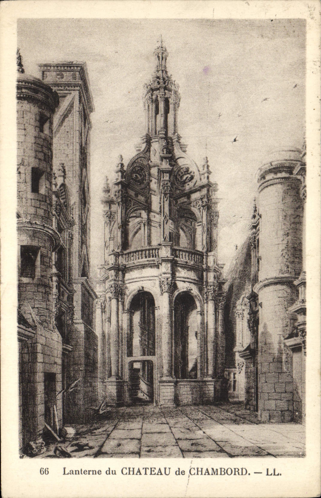 VINTAGE POSTCARD Lantern of the Castle of Chambord