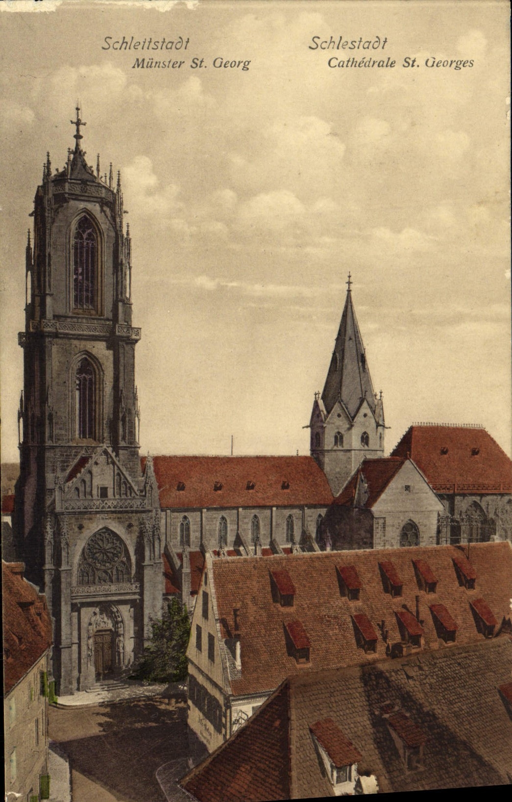 VINTAGE POSTCARD Selestat Cathedral St Georges