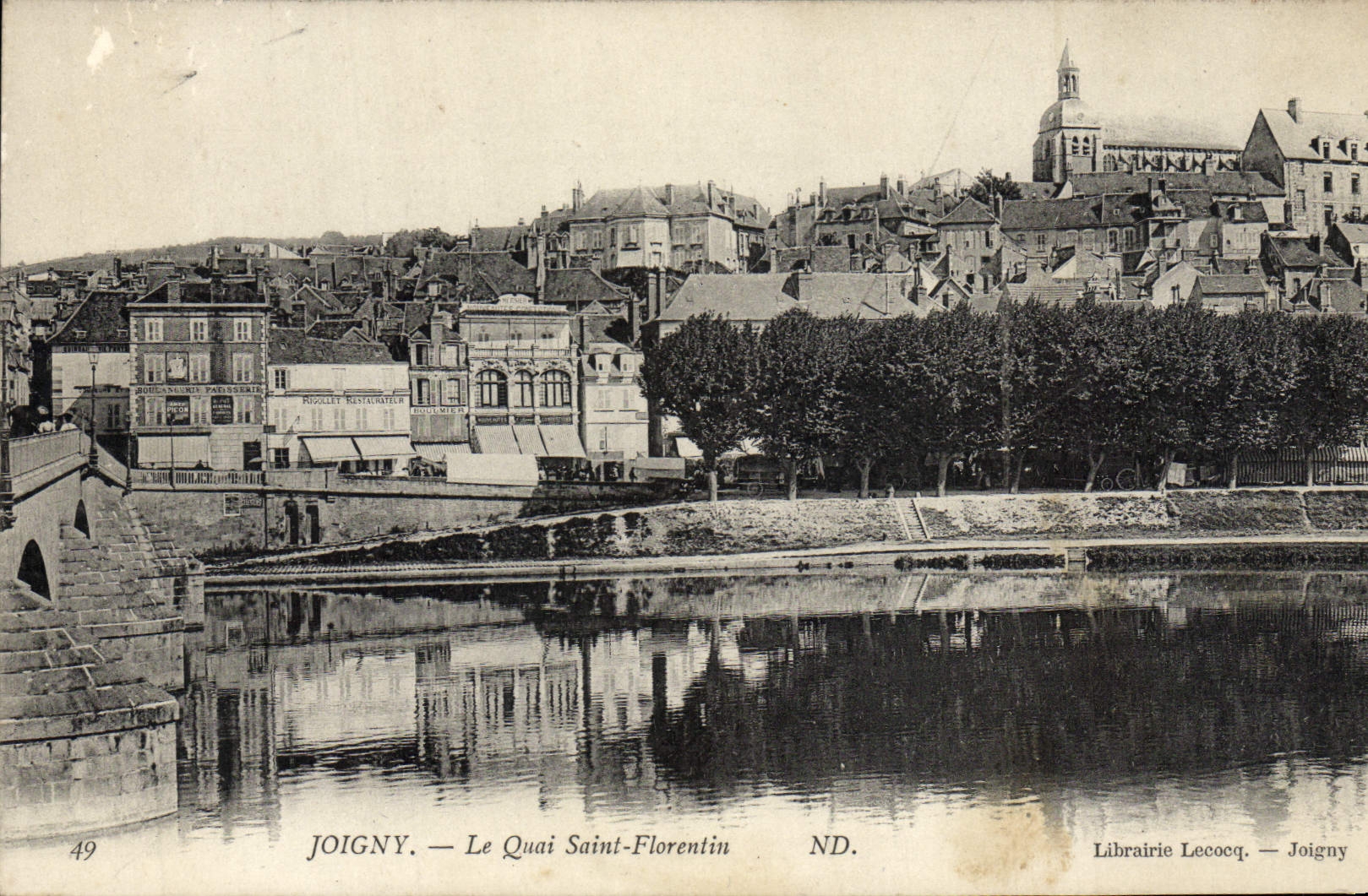 VINTAGE POSTCARD Joigny the Holy Quay Florentin
