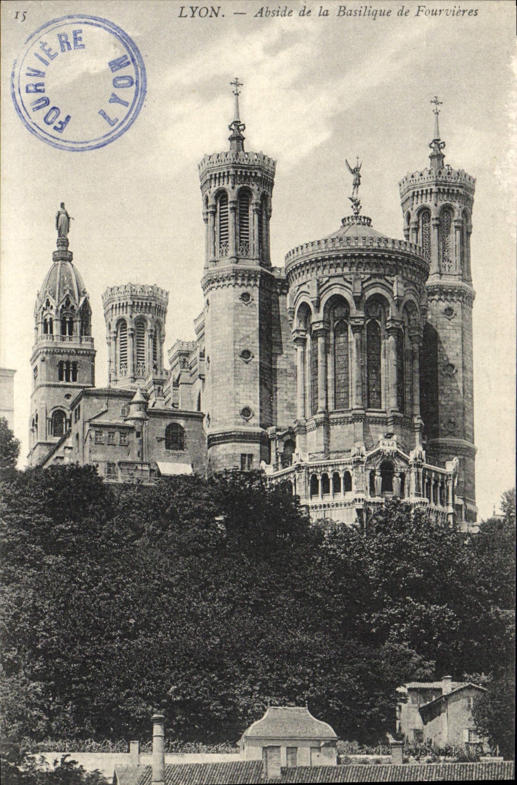VINTAGE POSTCARD Lyon Apse of the Basilica of Fourvieres