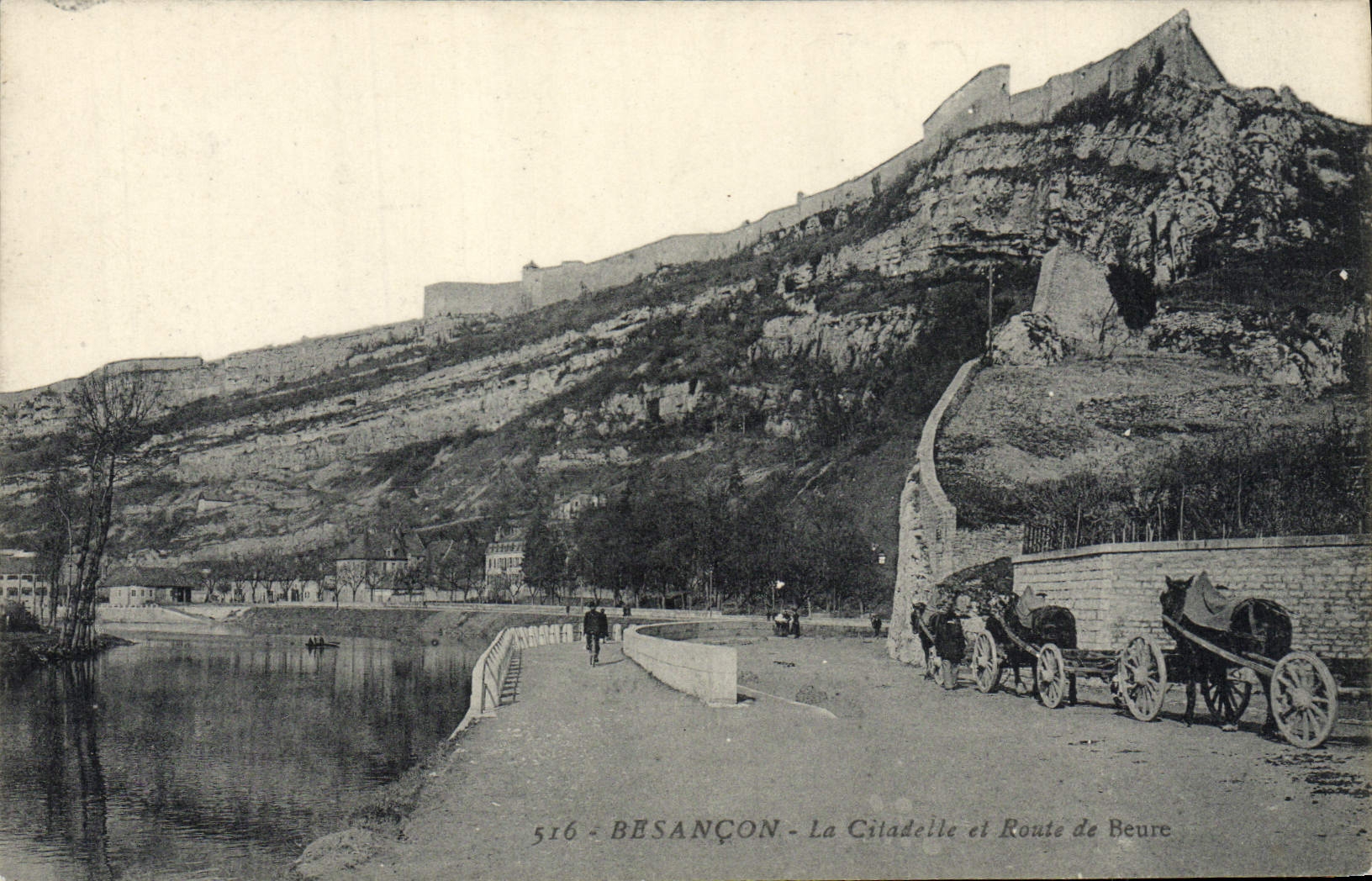VINTAGE POSTCARD Basancon the Citadel and Road of Beure