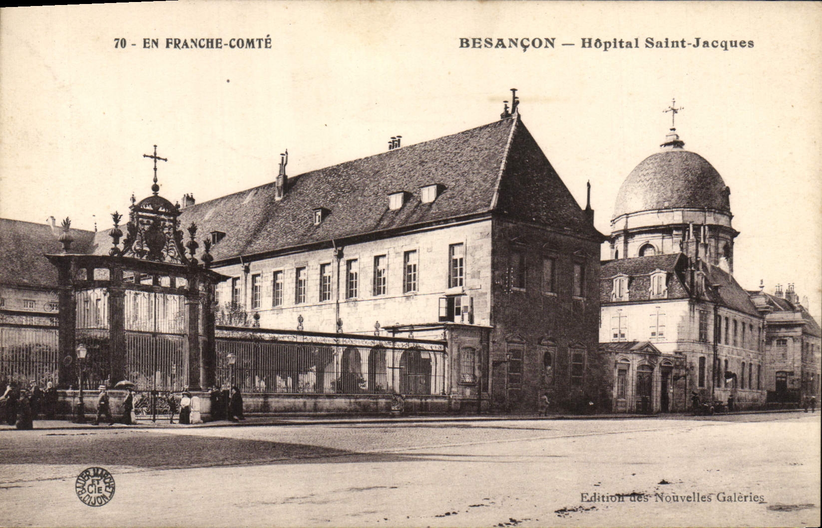 VINTAGE POSTCARD Besacon Holy Hospital Jacques