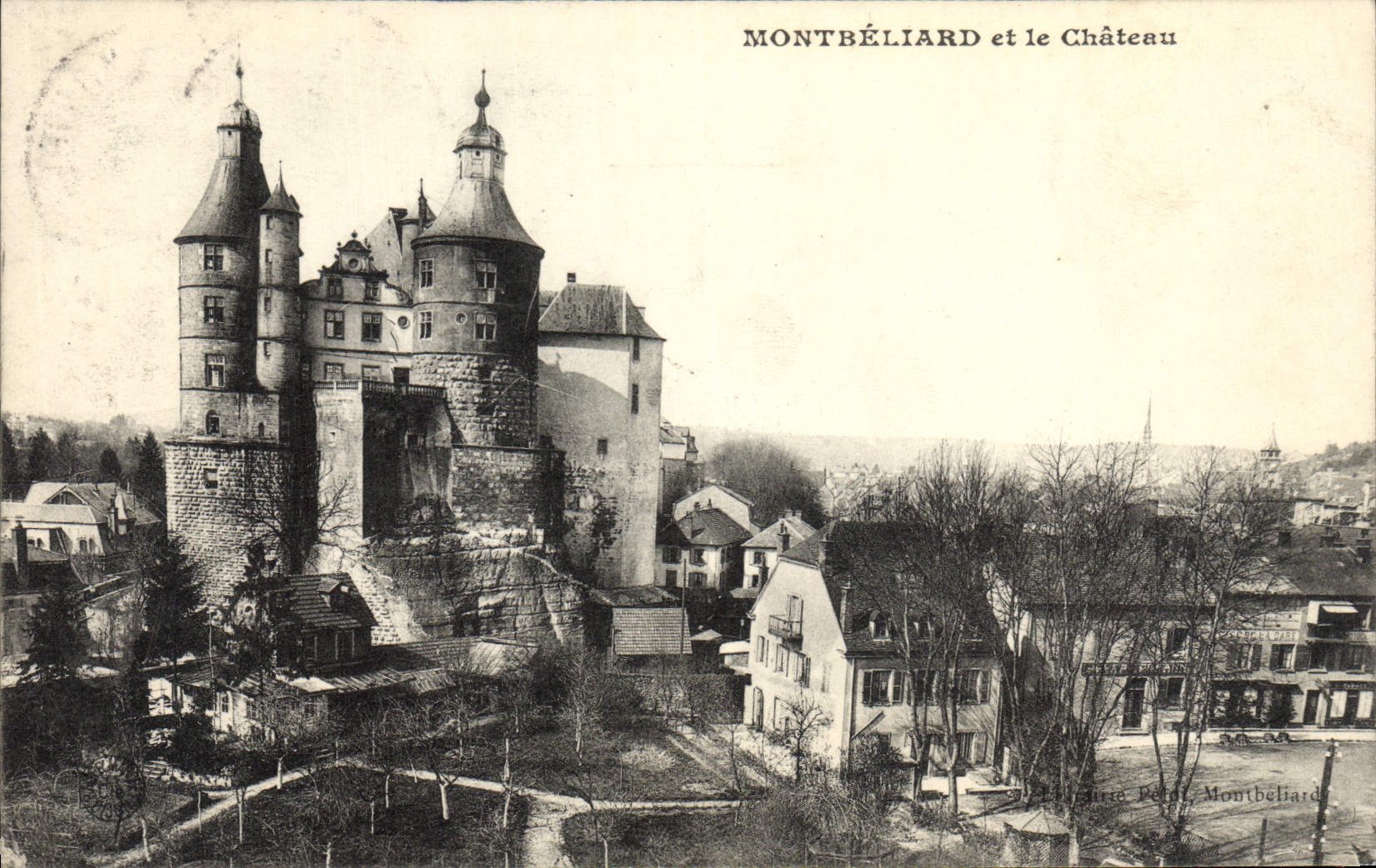 VINTAGE POSTCARD Montbeliard and the Castle