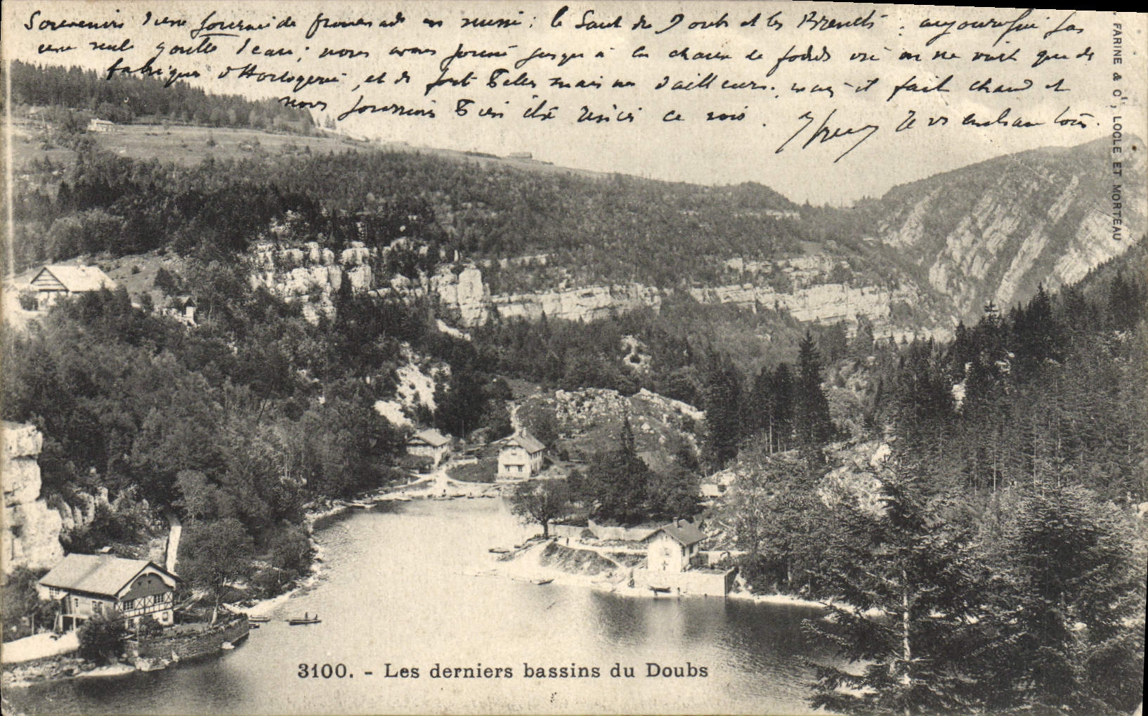 VINTAGE POSTCARD Last Basins of Doubs