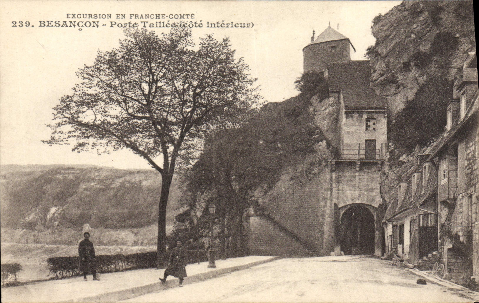 La POSTAL Besanzón Porte Taillee de la VENDIMIA dimensiona Interieur