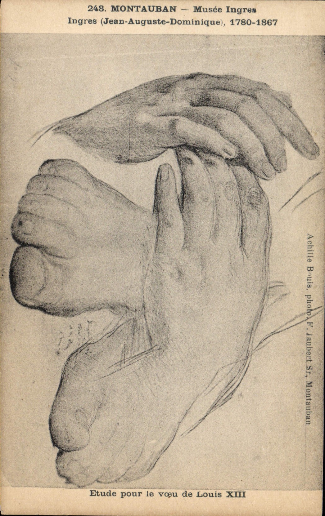 VINTAGE POSTCARD Montauban Ingres Museum Details for the wish of Louis XIII