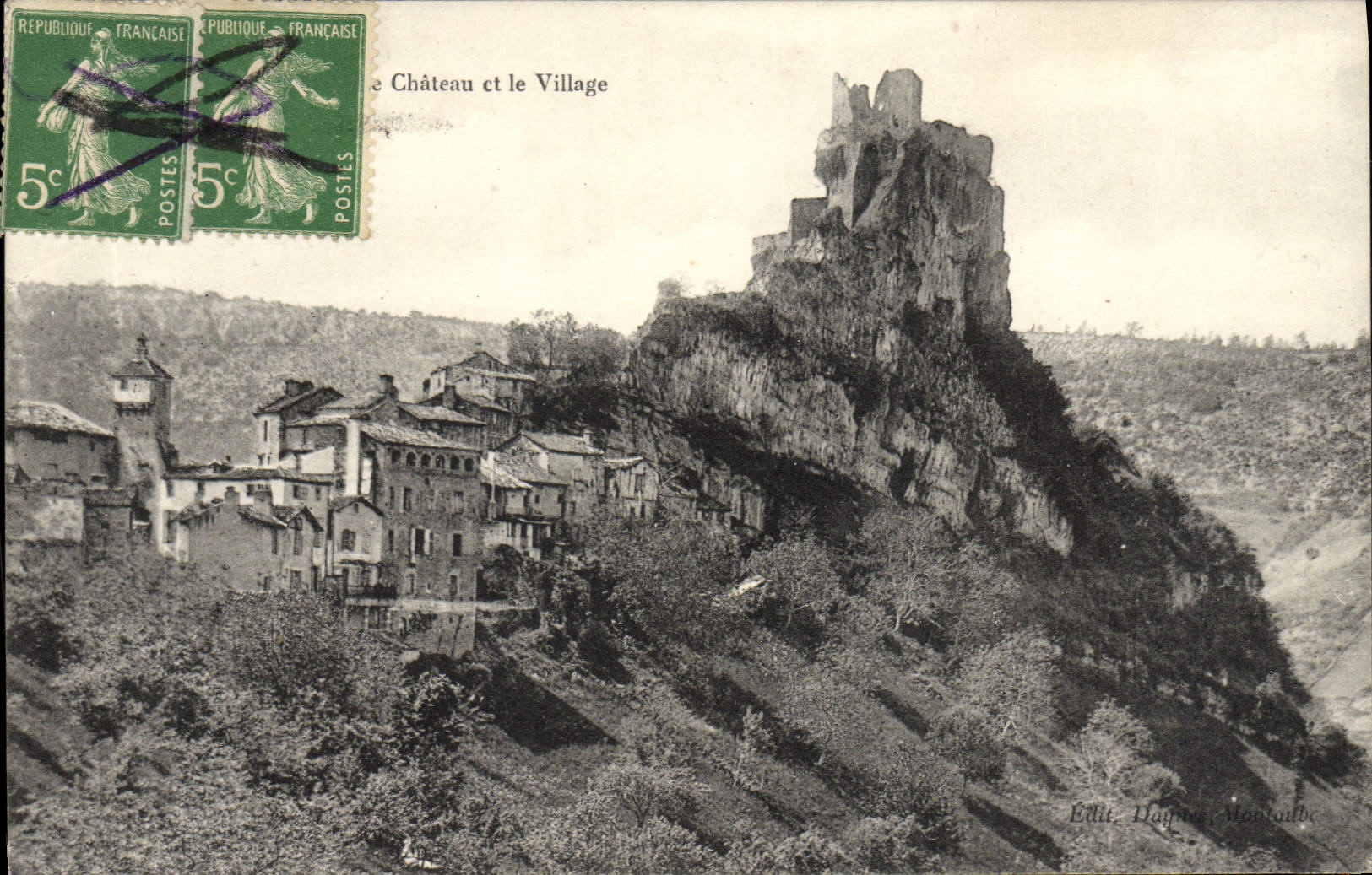 VINTAGE POSTCARD Castle and the Village