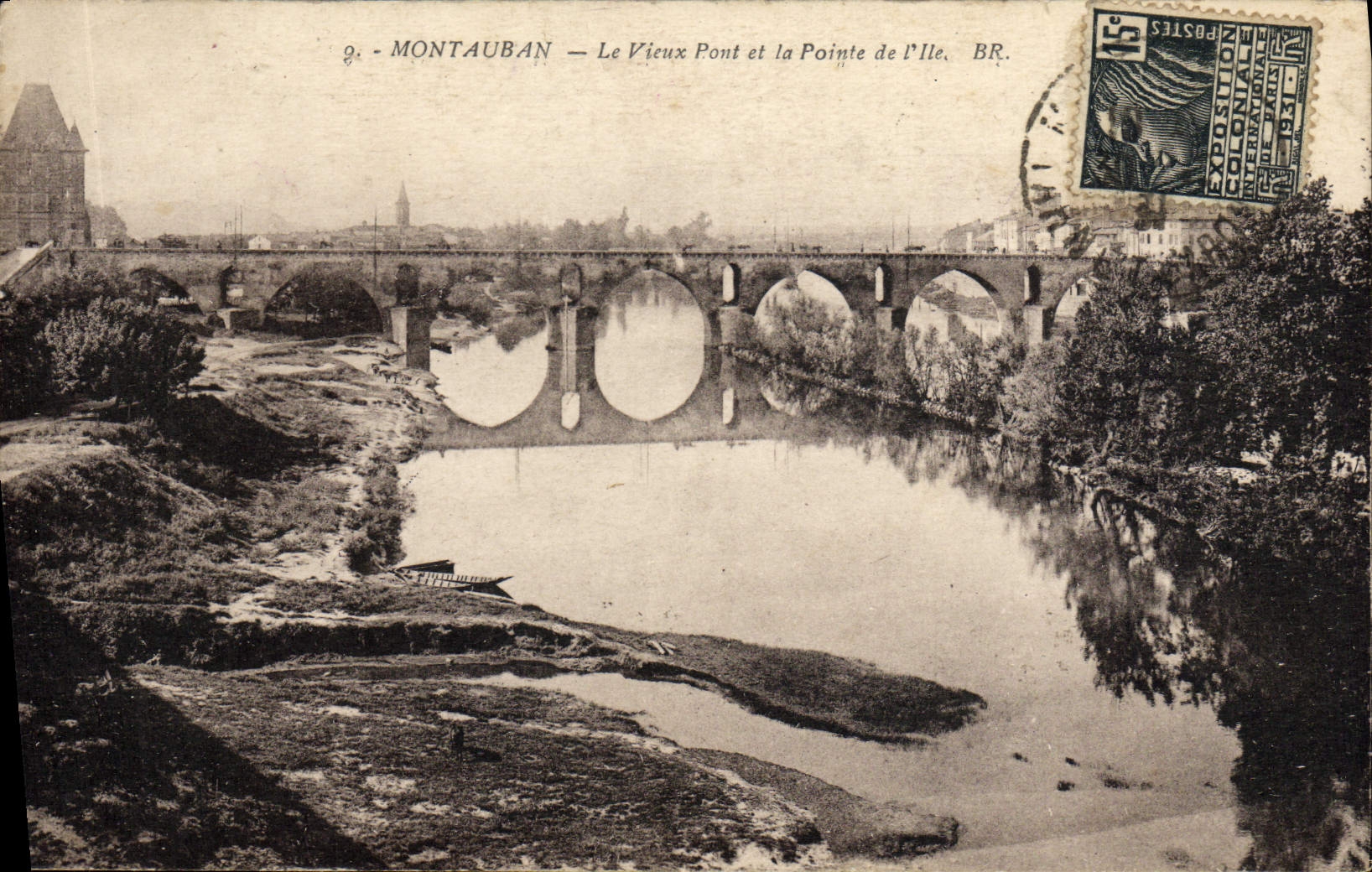 VINTAGE POSTCARD Montauban the Old Bridge and Top of the i' them