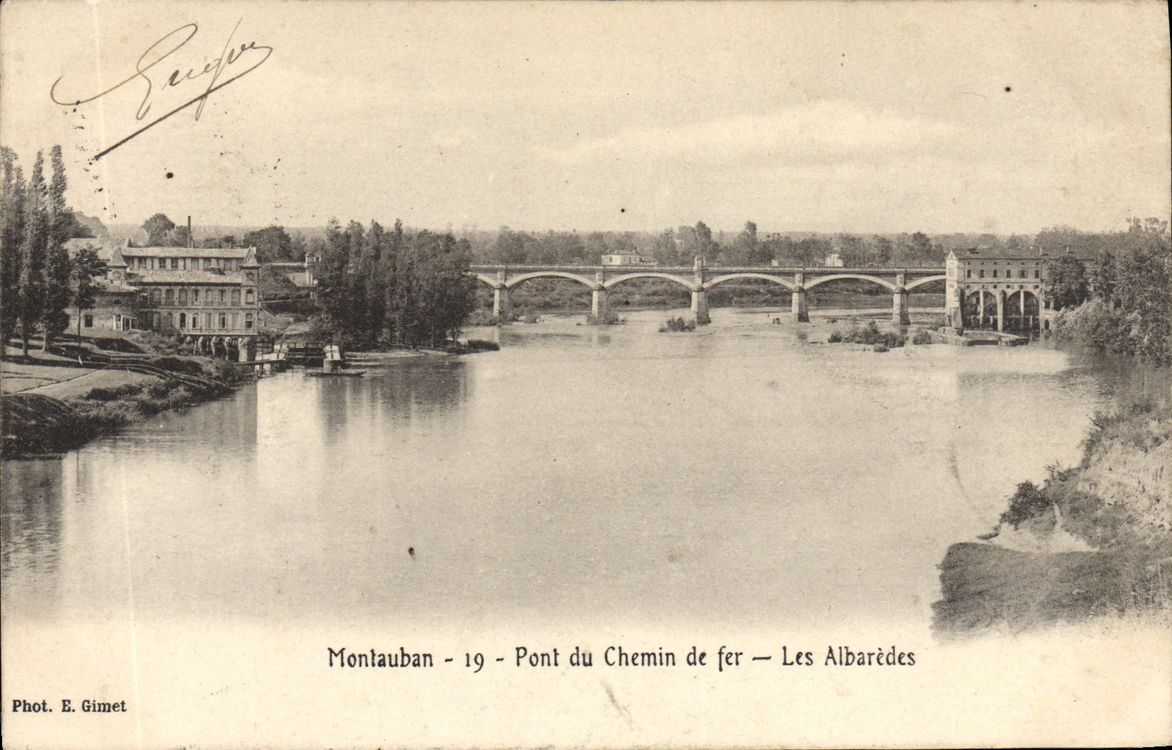 VINTAGE POSTCARD Montauban Bridge of the Railroad Albaredes