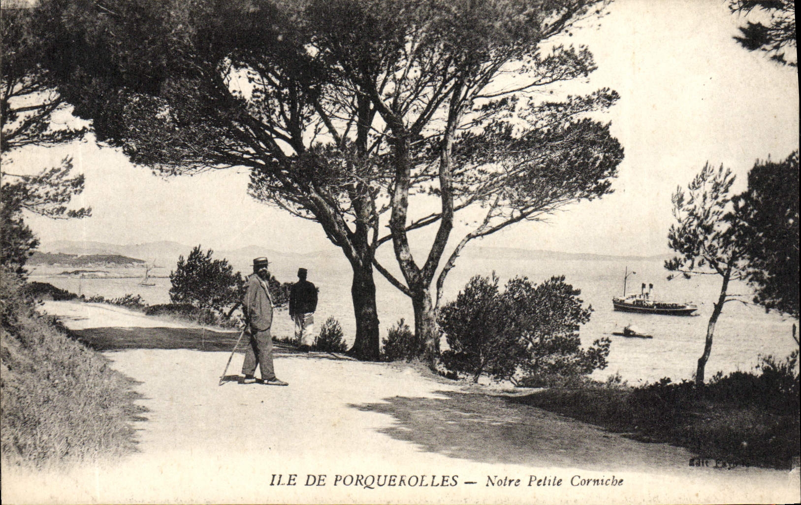 CPA Ile De Porquerolles Notre petite Corniche