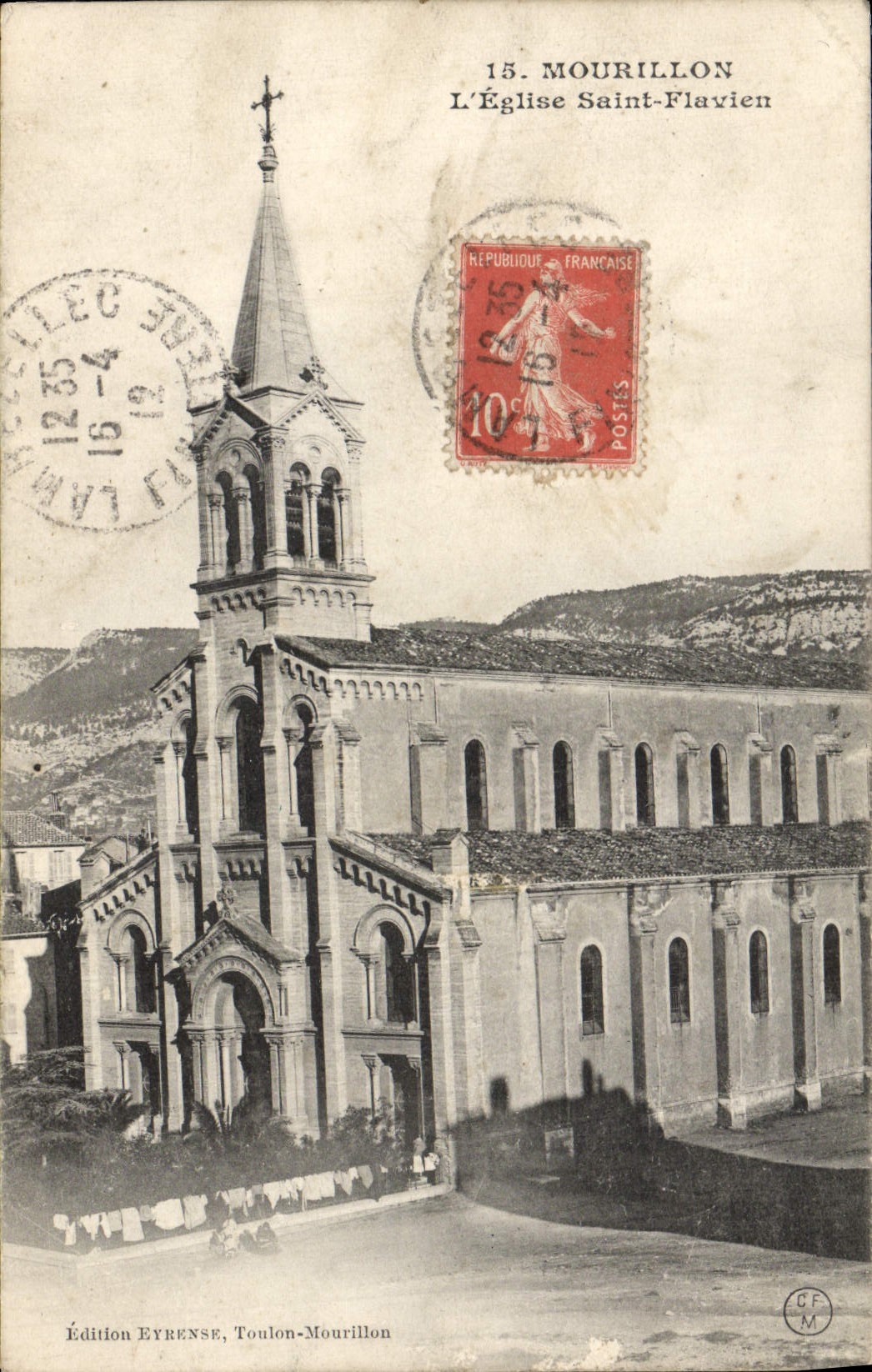 VINTAGE POSTCARD Mourillon the Church Holy Flavien