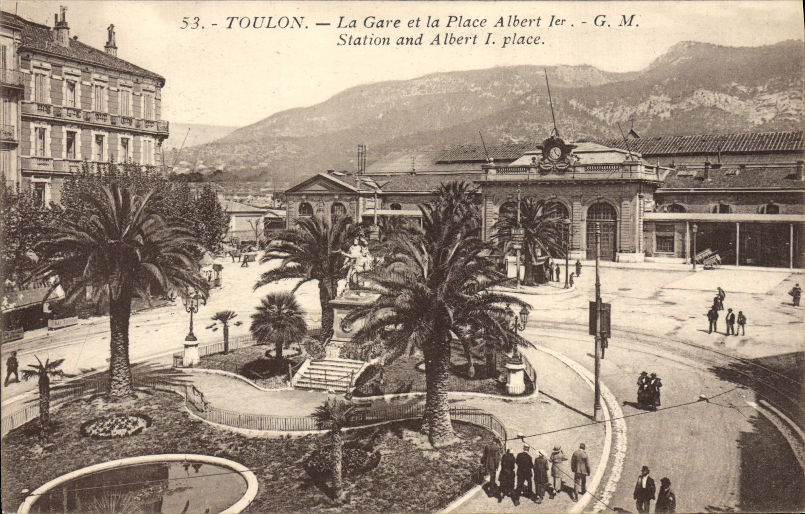 CPA Toulon La Gare et la Place Albert 1er
