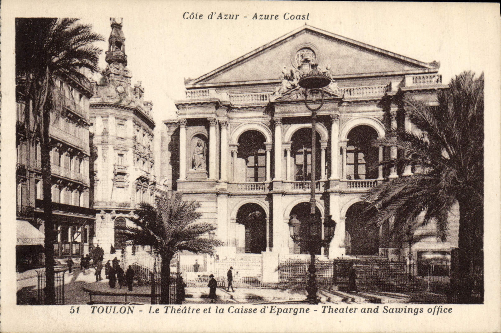 CPA Toulon Le Theatre et la Caisse d'Epargne 